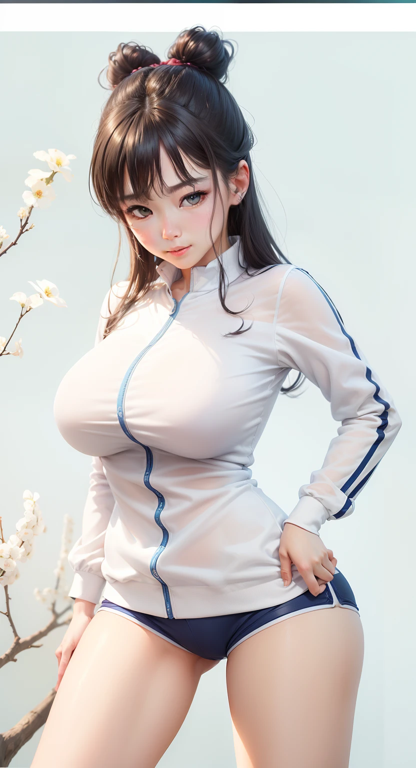 ((top-quality、8K、​masterpiece:1.3))、full body Esbian、focus clear:1.2、Excellent style:1.4、masuter piece、(Realisticity: 1.2)、(Photorealsitic:1.3)、
realisitic、realisticlying、Raw foto、A detailed face（Cute Japan idol face、A refreshing smile、细致背景（blue-sky、School Grounds、There are women wearing the same clothes）、detailed costume（Wearing a light blue jersey、Short pants）、Detailed body（large full breasts、Carnal thighs）、Detailed skin、　I'm sweating、sexy  pose