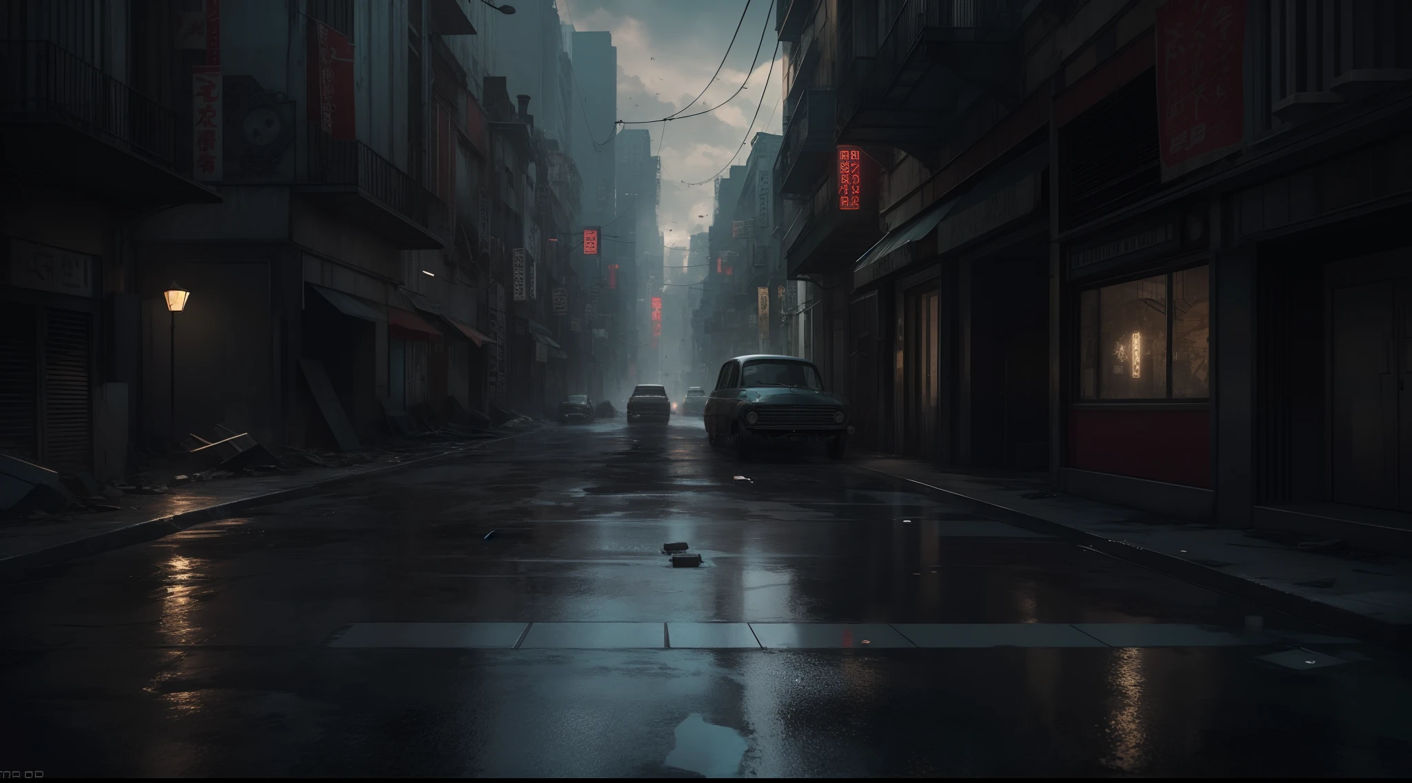 Run-down metropolis,barren,weeds,Abandoned, com cores neutras,cinema shot,the complex background,in style of hayao miyazaki,Perfect quality,Clear focus, (tmasterpiece:1.2), (realisticlying:1.2) ,(Bokeh:0.5), (best qualtiy), (complexdetails), (8K), (Sharp focus),(Award-winning digital artwork:1.3) af (sketching:1.3)