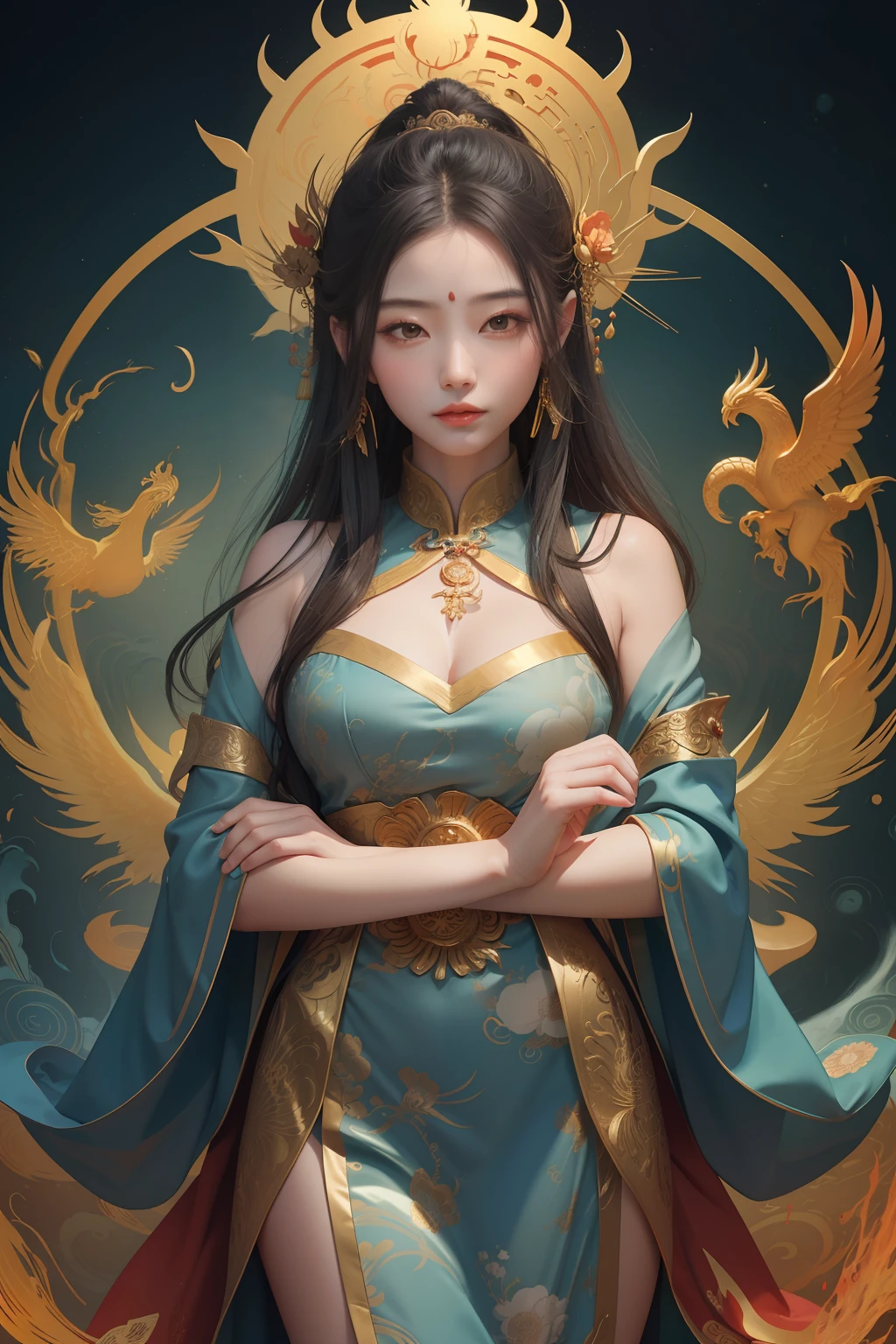 A girl, ancient Chinese costume, sunshine, clear face, clean white background, masterpiece, super detail, epic composition, ultra HD, high quality, extremely detailed, official art, uniform 8k wallpaper, super detail, 32k -- v 6