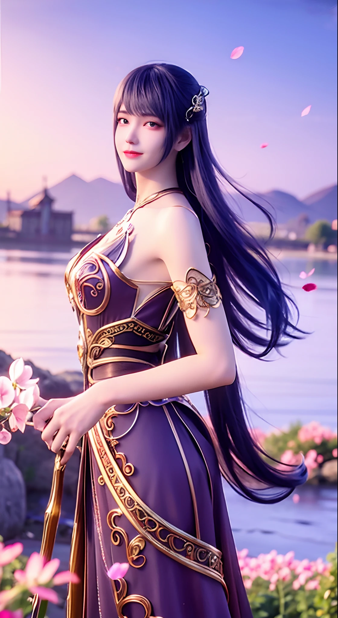 Under the bright spring sun,A costume goddess dressed in gorgeous Chinese costumes,Standing quietly in the sea of mountains and rivers。Her face is beautiful,Like orchids in the valley,Immortal overflow。Wearing a lilac silk dress,With a gentle swing,It gives a dreamlike feeling。
Her hair was coiled,Decorated with gold and emerald hairpins,Elegant and dignified。The tassels on the forehead sparkle in the sun,It further highlights her noble temperament。Her eyes are like clear lake water,It's a year to be。
The surrounding sea of flowers is like a huge picture scroll,Luxuriant peonies、Delicate lilies、Fragrant jasmine flowers intertwine,Colorful ocean formation。Floral fragrance pervades,Intoxicating。The goddess stood quietly in the sea of flowers,As if integrated with these flowers,It's like a perfect landscape painting。
The sun shone on her face through the gaps in the leaves,It was like giving her a soft glow。A fresh breeze blew through,Her long dress fluttered in the wind,Like fairies under mortals。Butterflies dance among the flowers,It seems to be providing her with a beautiful dance。
The whole scene is breathtakingly beautiful,It's like a wonderland on earth。The goddess of Hanfu stands in the sea of mountains and rivers and flowers,It gives the feeling of traveling through time and space,Let people immerse themselves in this beautiful picture。