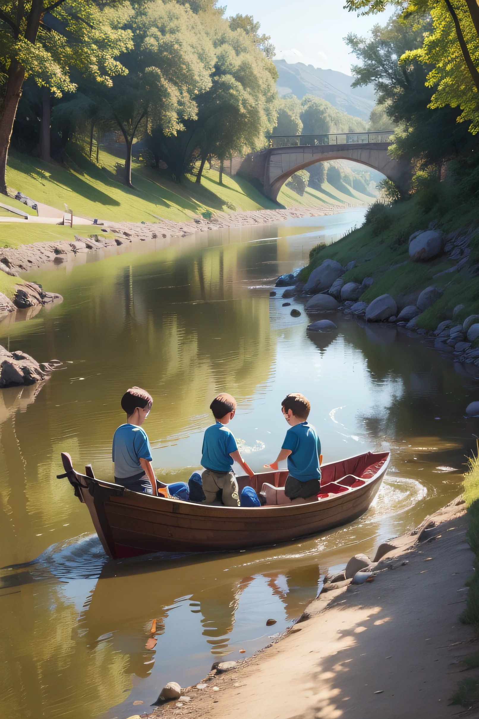 Boy on a boat on an Ontario lake