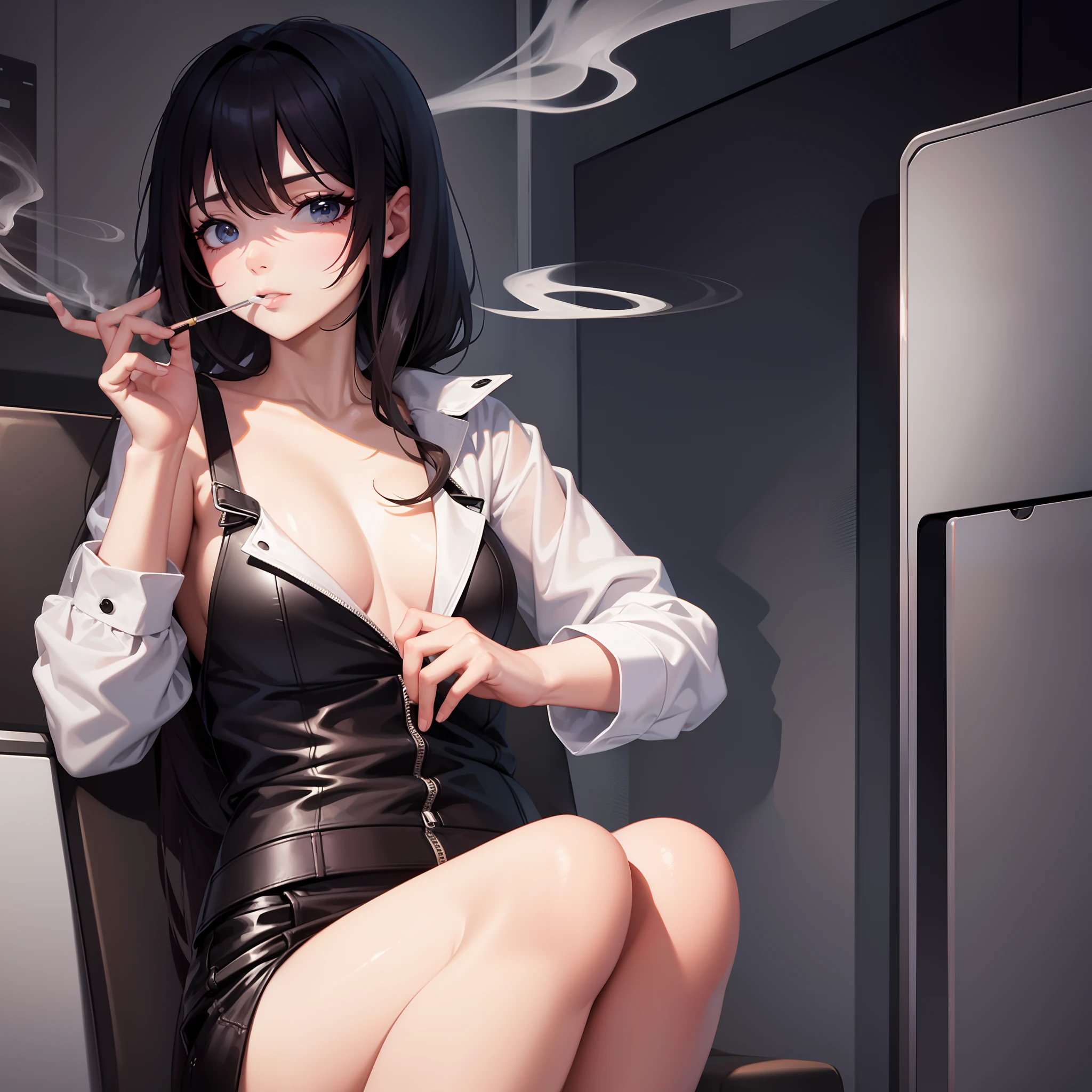 Smoking girl mode illustration