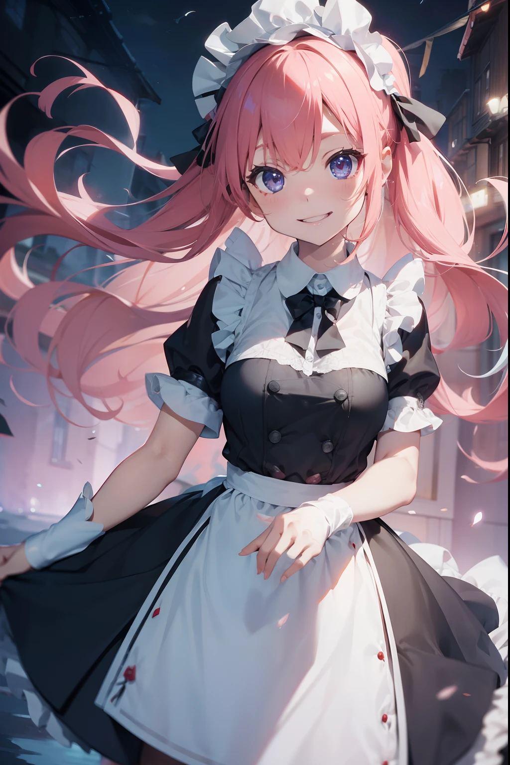 masterpiece、Jet black maid、assassin、kawaii、disturbing atmosphere、Crazy smile、