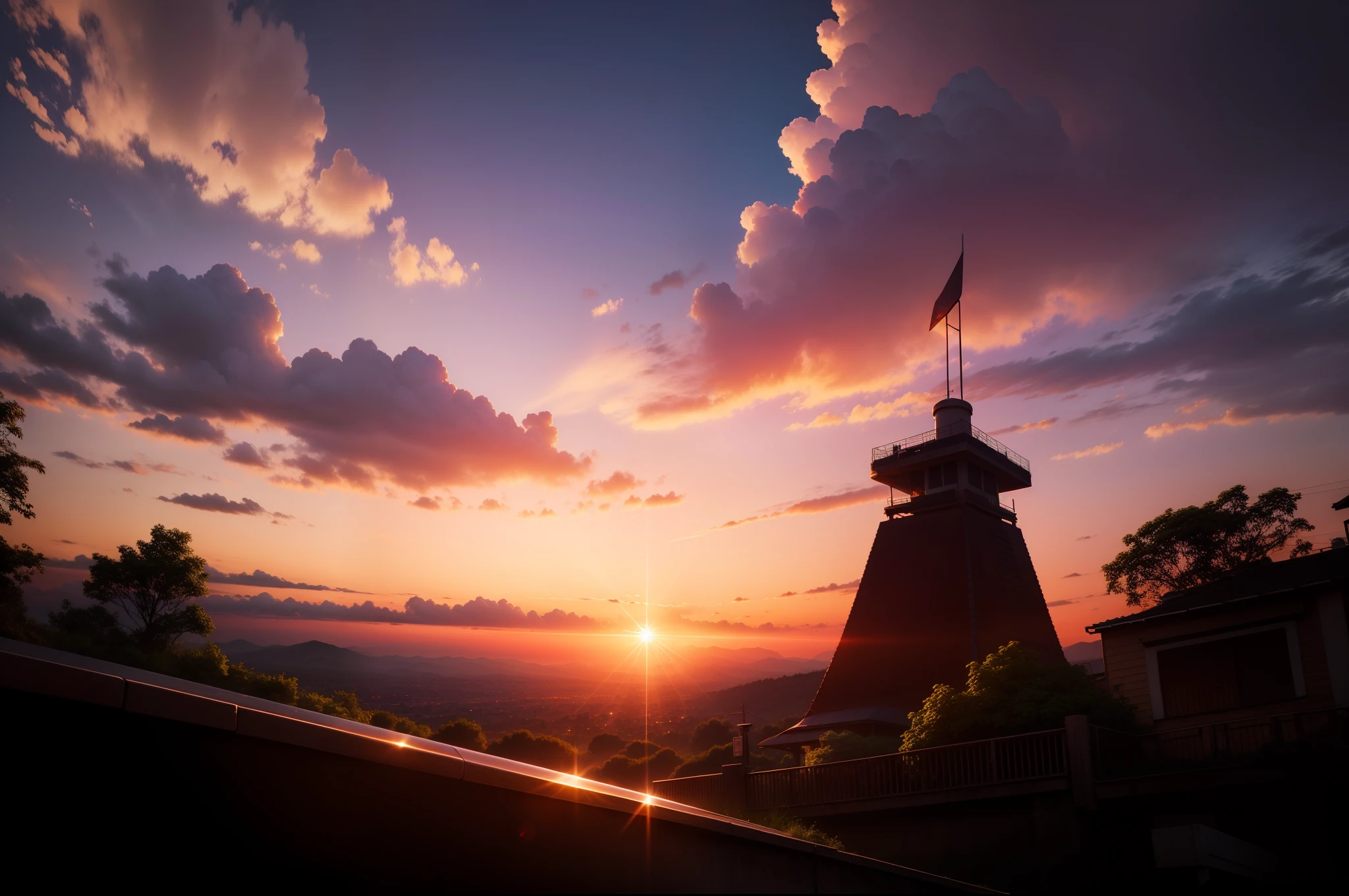 Nature, sunset sky background and shine