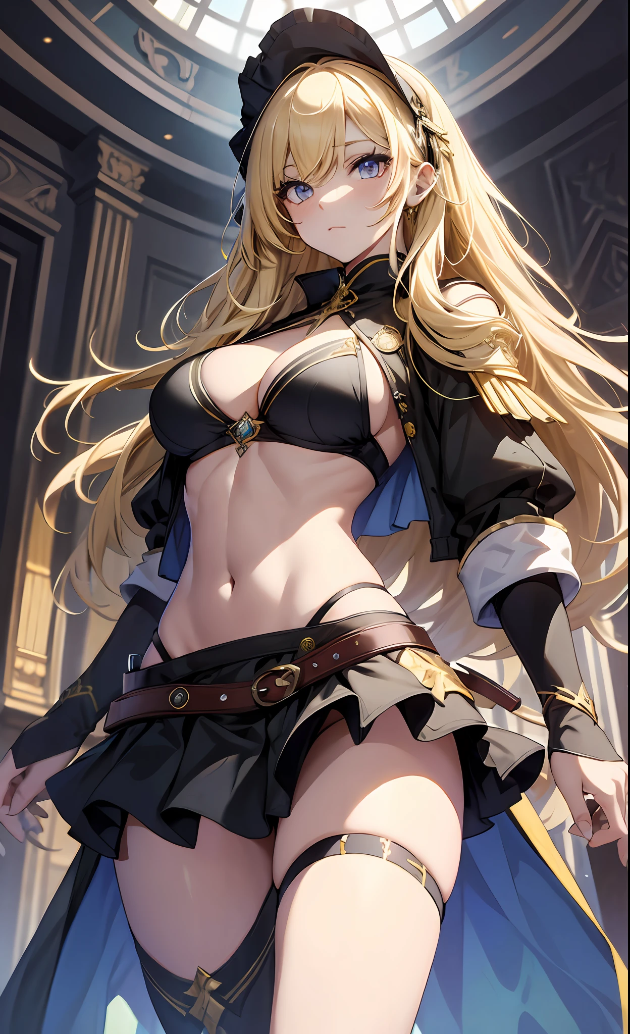 best qualityer,tmasterpiece,Ultimate resolution,downy,Extremely colorful,Colorful,western regions,Dancer,blond hairbl,Bikini costumes,Exotic,huge tit,Crop topping,short skirt,Bare legged,veils,Normal posture