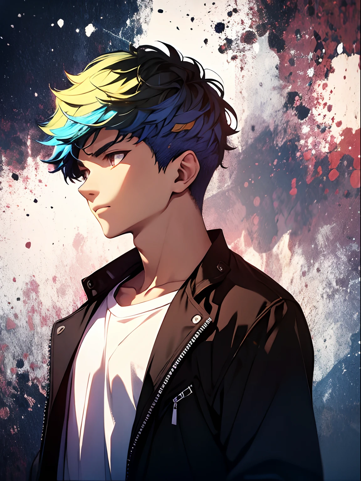 Boy, cloud, colorful, masterpiece