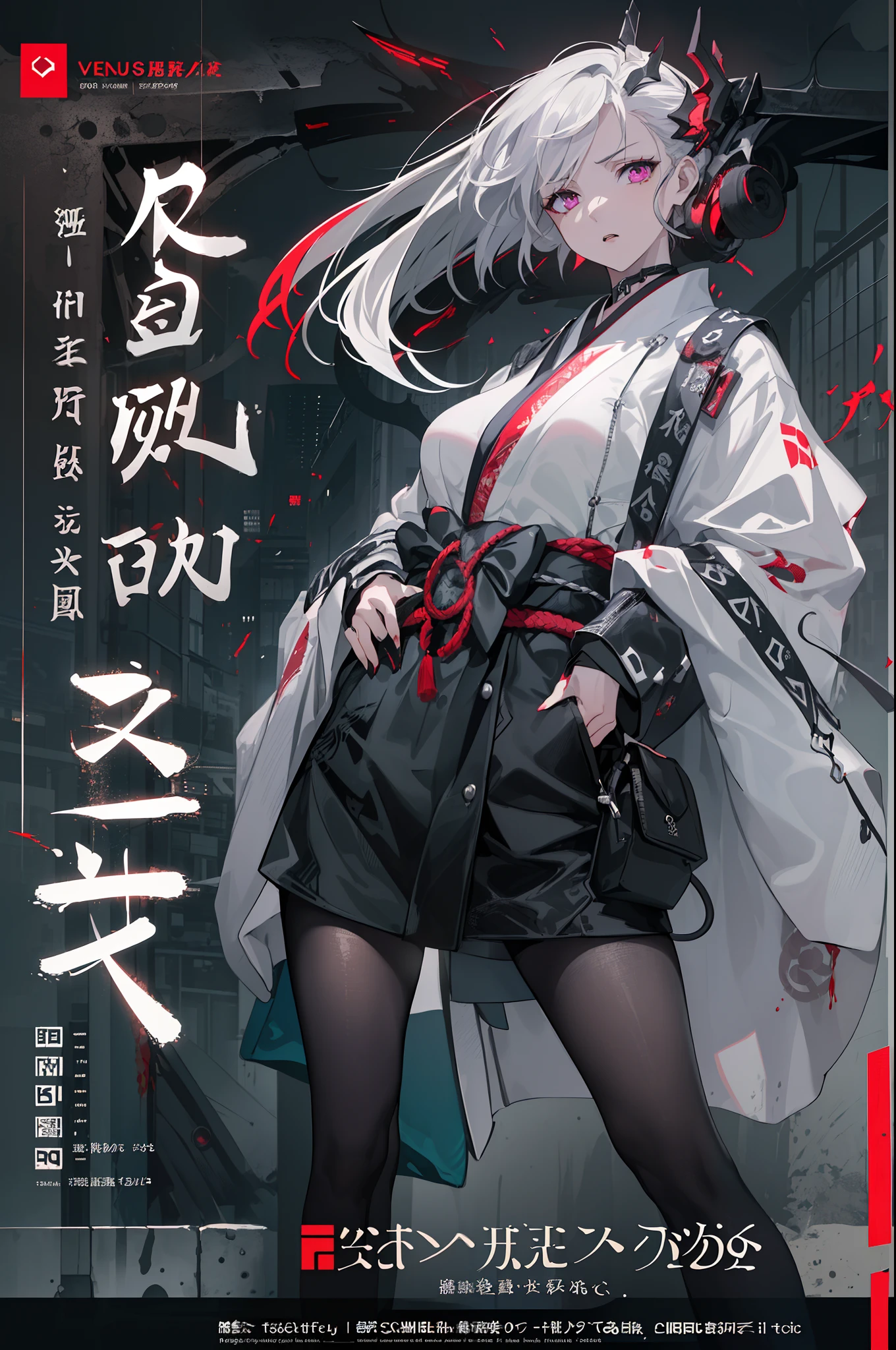 Artworks by Katsuya Terada, Murata series of artworks, Art of Ajman, JUNNY&#39;s Artwork, Full body shot portrait of cute slim young Japanese hot girl, battle scars, Realistic skin texture, A few medium moles, wear a suit, Get a gun, San Diego&#39;s Red Circle, Red and blue movie lights, Very detailed, Ray Tracing, number, concept art, Smooth, Clear focus, illustration, 8k