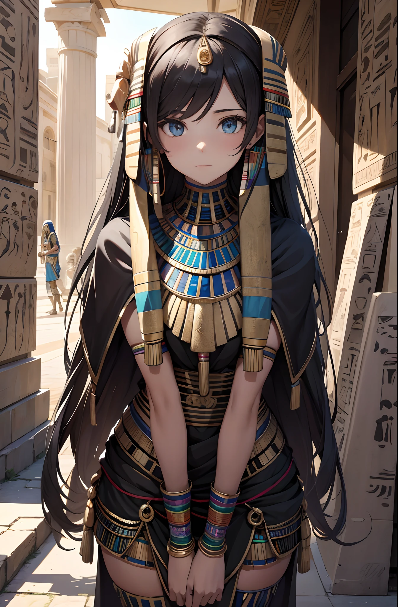 best qualityer,tmasterpiece,Ultimate resolution,downy,Extremely colorful,Colorful,(Ancient Egyptian mummies),Mummy beauty,Mummy beauty,Normal posture