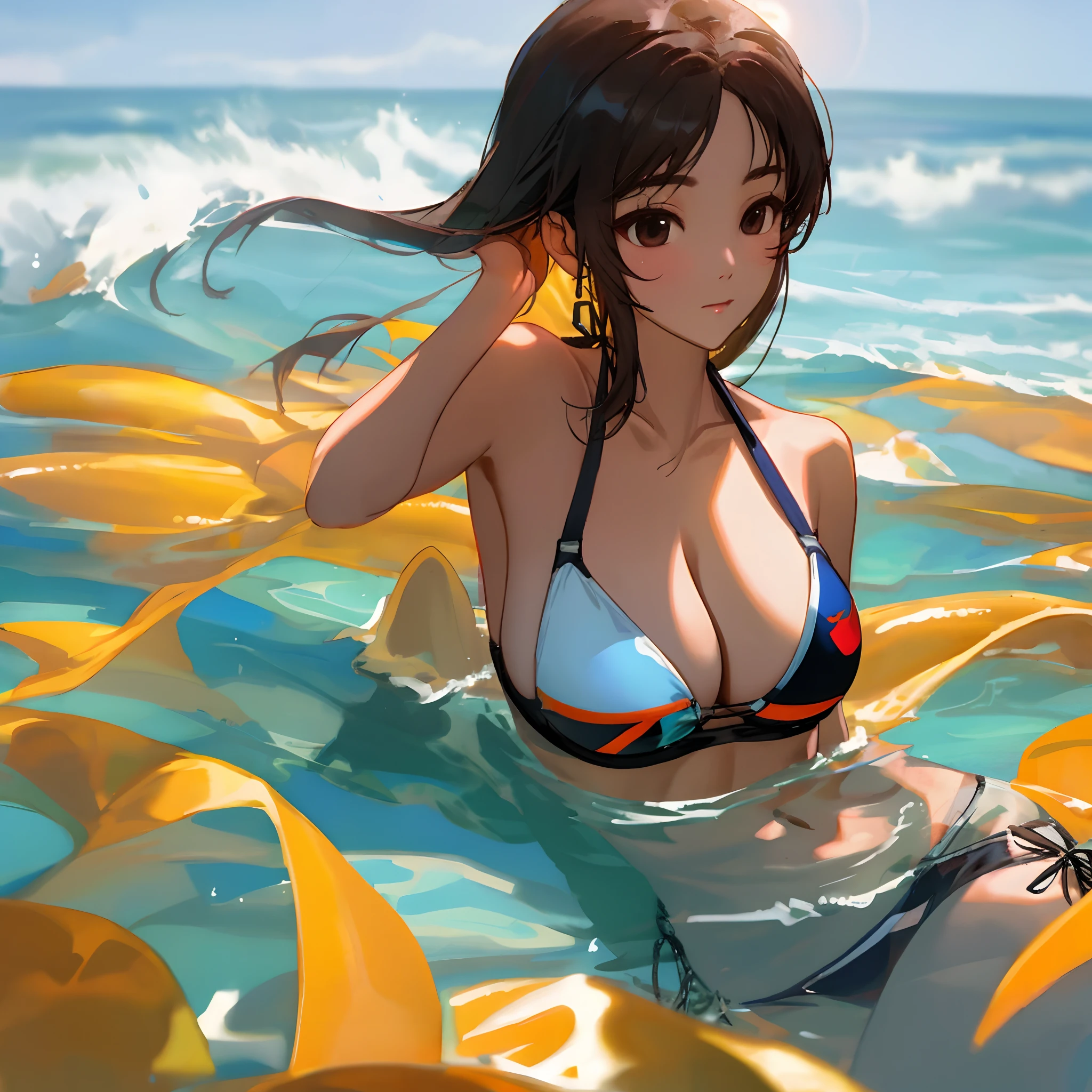 Sun Yi's face
bikini
Large breasts
Body