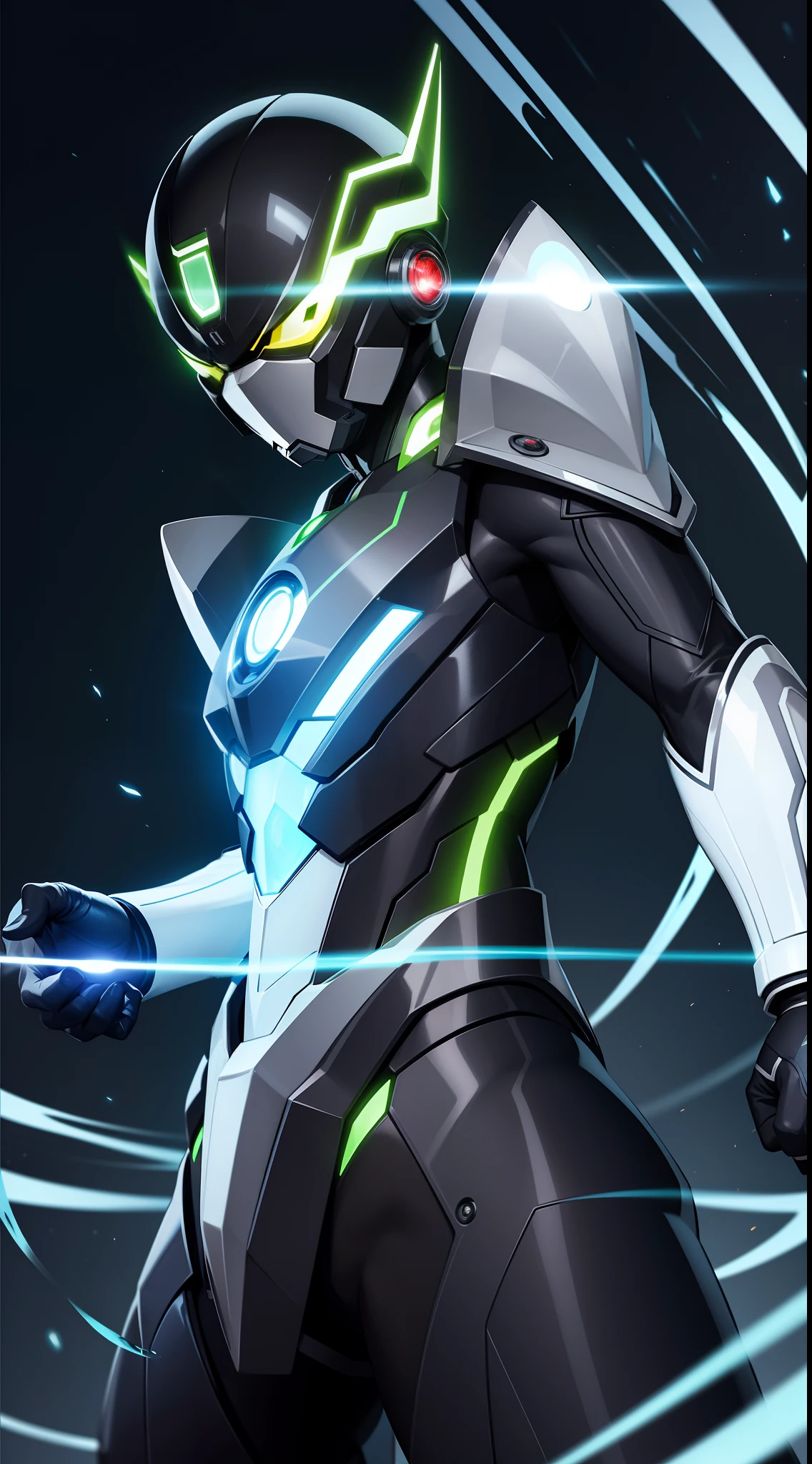 8K,Crisp Contours、Clear solid line、ninjartist、Electromechanical、silhuette、cyberpunked、A logo、mechanic、Heroic、traffic jam、Knives、Vivid Color、Back alley、Luminous Eyes、Flying Shuriken、acrobatic pose、One Ninja、Aura of Green Flame、A Japanese style、TOKYOcty、Neon Street、masks、Luminous Eyes、Activate Jiu-Jitsu、Afterimages of movement are expressed in neon colors.、Ninja with a crazy smile、Kamen Rider、Heisei Rider、Heisei Kamen Rider、Reiwa Rider、Reiwa Kamen Rider、ironman、Ultraman,battle suits、Mechanical Armor、glossmetallic luster、Brightly colored body、Brightly colored aura、full face helmet、Glowing white eyes、muffler、Muffler fluttering in vivid colors、android、Mask that covers the entire face、helmets