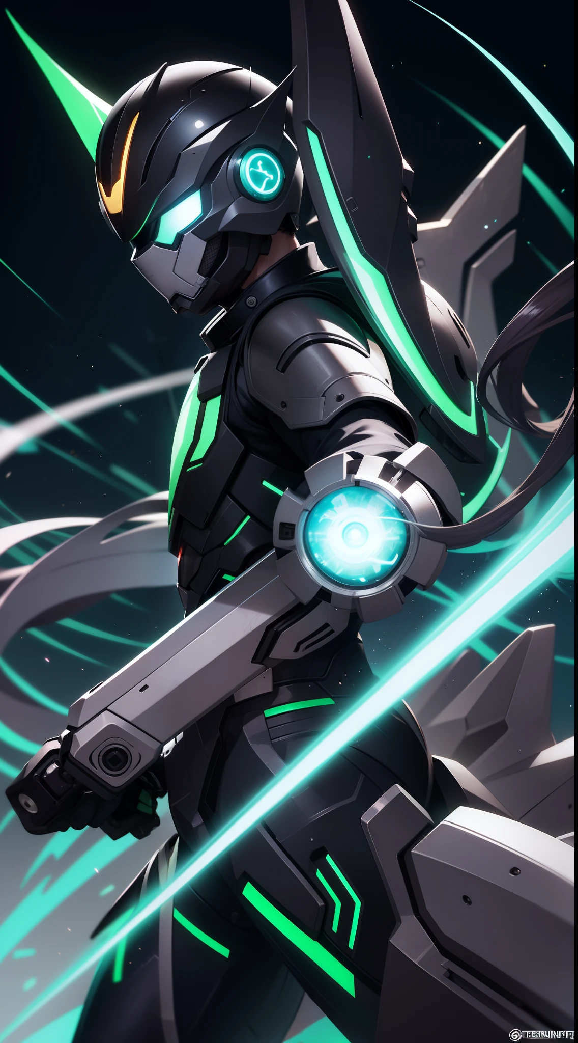 8K，Crisp Contours、Clear solid line、ninjartist、Electromechanical、silhuette、cyberpunked、A logo、mechanic、Heroic、traffic jam、Knives、Vivid Color、Back alley、Luminous Eyes、Flying Shuriken、acrobatic pose、One Ninja、Aura of Green Flame、A Japanese style、TOKYOcty、Neon Street、masks、Luminous Eyes、Activate Jiu-Jitsu、Afterimages of movement are expressed in neon colors.、Ninja with a crazy smile、Kamen Rider、Heisei Rider、Heisei Kamen Rider、Reiwa Rider、Reiwa Kamen Rider、ironman、Ultraman,battle suits、Mechanical Armor、glossmetallic luster、Brightly colored body、Brightly colored aura、full face helmet、Glowing white eyes、muffler、Muffler fluttering in vivid colors、android、Mask that covers the entire face、helmets