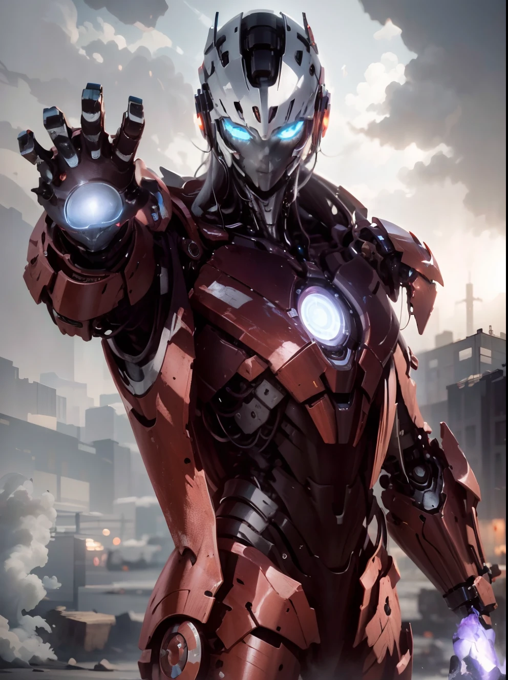 Remove the original color,styled (cyber punk perssonage:1.3), Vivid details, dynamic compositions, vivd colour, full bodyesbian, purpleish color、Blue、Silver-white details,sense of science and technology