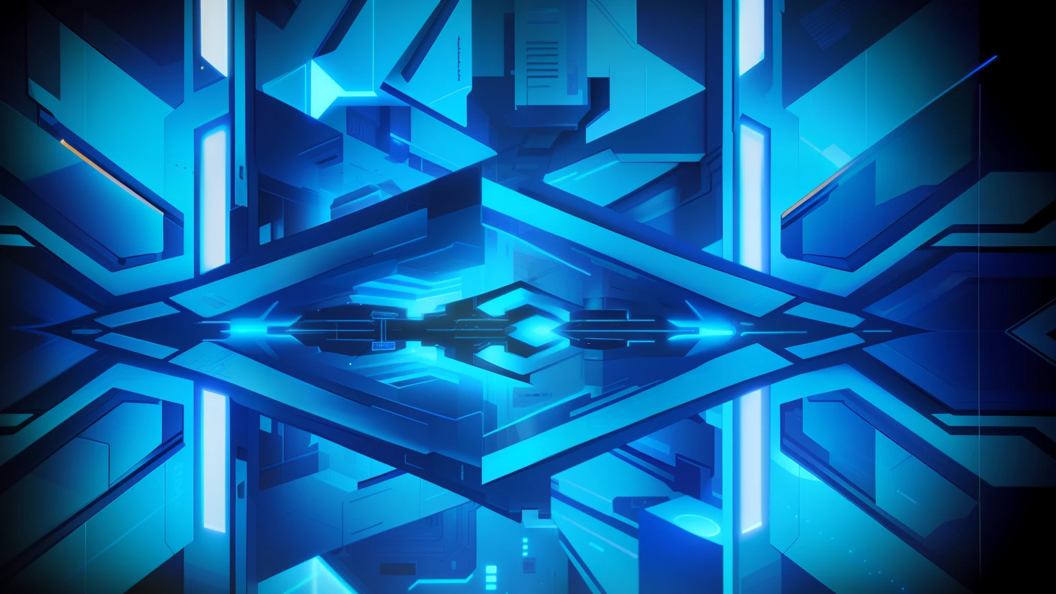a blue background, symmetric art. Cinematic, beeple mix hybrid style, background art, unreal engine, digital art style