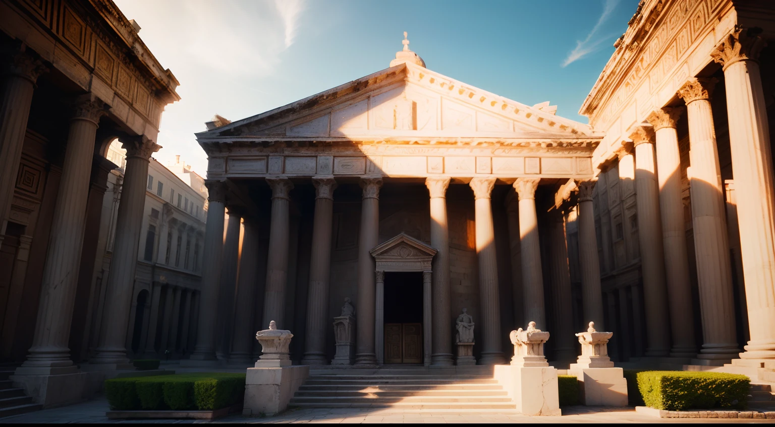 Greek Pantheon, scenecy, fundo desfocado (obra-prima) (8k high resolution) (melhor qualidade) (Ultra Definition) (Ultra realista)(Foto RAW) (Foto realista) (bright illumination)