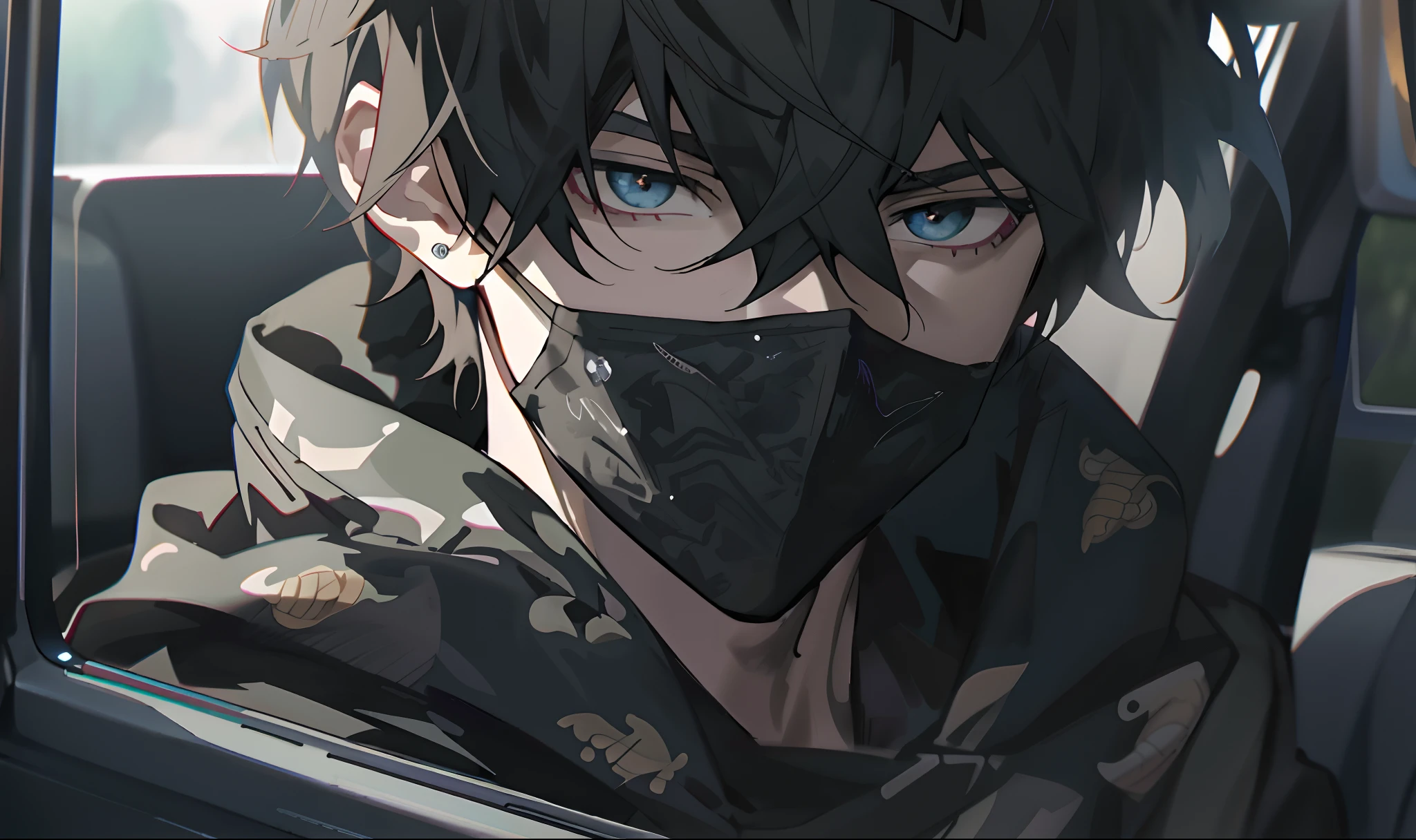 Anime boy with black hair and turban sitting in a car, Badass anime 8 K, style of anime4 K, Detailed digital anime art, 4k manga wallpapers, Anime wallpaper 4K, Anime wallpaper 4 k, 4K anime wallpaper, Anime art wallpaper 4 K, Anime art wallpaper 4k, Anime art wallpaper 8 K, handsome guy in demon killer art