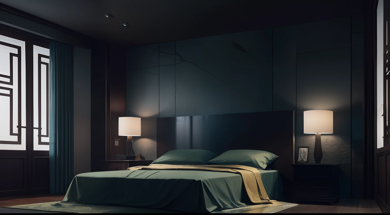 In ancient China, there was a living room in the bedroom of Baiping, which was extremely luxuriously decorated. Several strange taxidermy on the wall, (Face Detail Optimization: 1.5) (Masterpiece), (Advanced: 1.5), Top CG, Highest Quality, Right Proportions, Perfect Composition, High Quality Detail, Perfect Detail, (Super Detailed CG: 1.2), (8K: 1.2), Realistic, Octane Rendering, dark sky, dark night, dark theme,