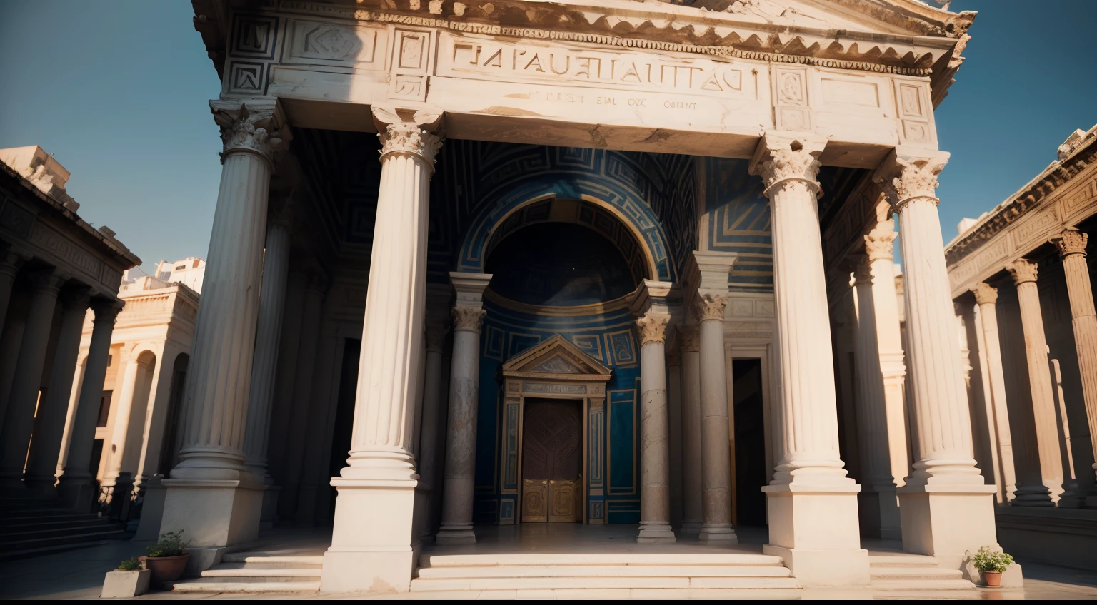 Greek Pantheon, scenecy, fundo desfocado (obra-prima) (8k high resolution) (melhor qualidade) (Ultra Definition) (Ultra realista)(Foto RAW) (Foto realista) (bright illumination)