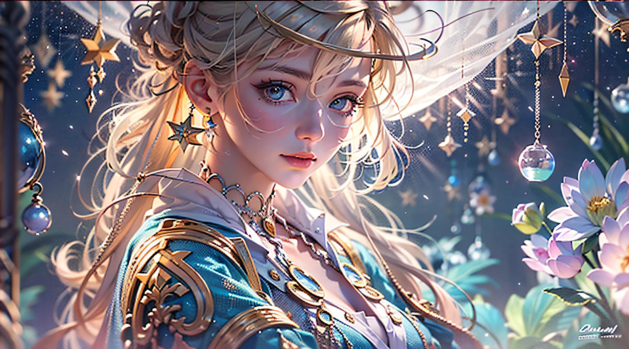 best quality, masterpiece, (realistic:1.2), 1 girl, detailed face, beautiful eyes, (masterpiece:1.2, best quality), (finely detailed beautiful eyes: 1.2), (extremely detailed CG unity 8k wallpaper, masterpiece, best quality, ultra-detailed, best shadow), (detailed background), (beautiful detailed face, beautiful detailed eyes), High contrast, (best illumination, an extremely delicate and beautiful),1girl,((colorful paint splashes on transparent background, Dulux,)), dynamic angle, beautiful detailed glow, full body, cowboy shot, white hair, purple eyes, best quality, masterpiece, (realistic:1.2), lotus flower, glowing, in the night sky, full of stars, very detail, ultra-high resolution, ultra-high quality,