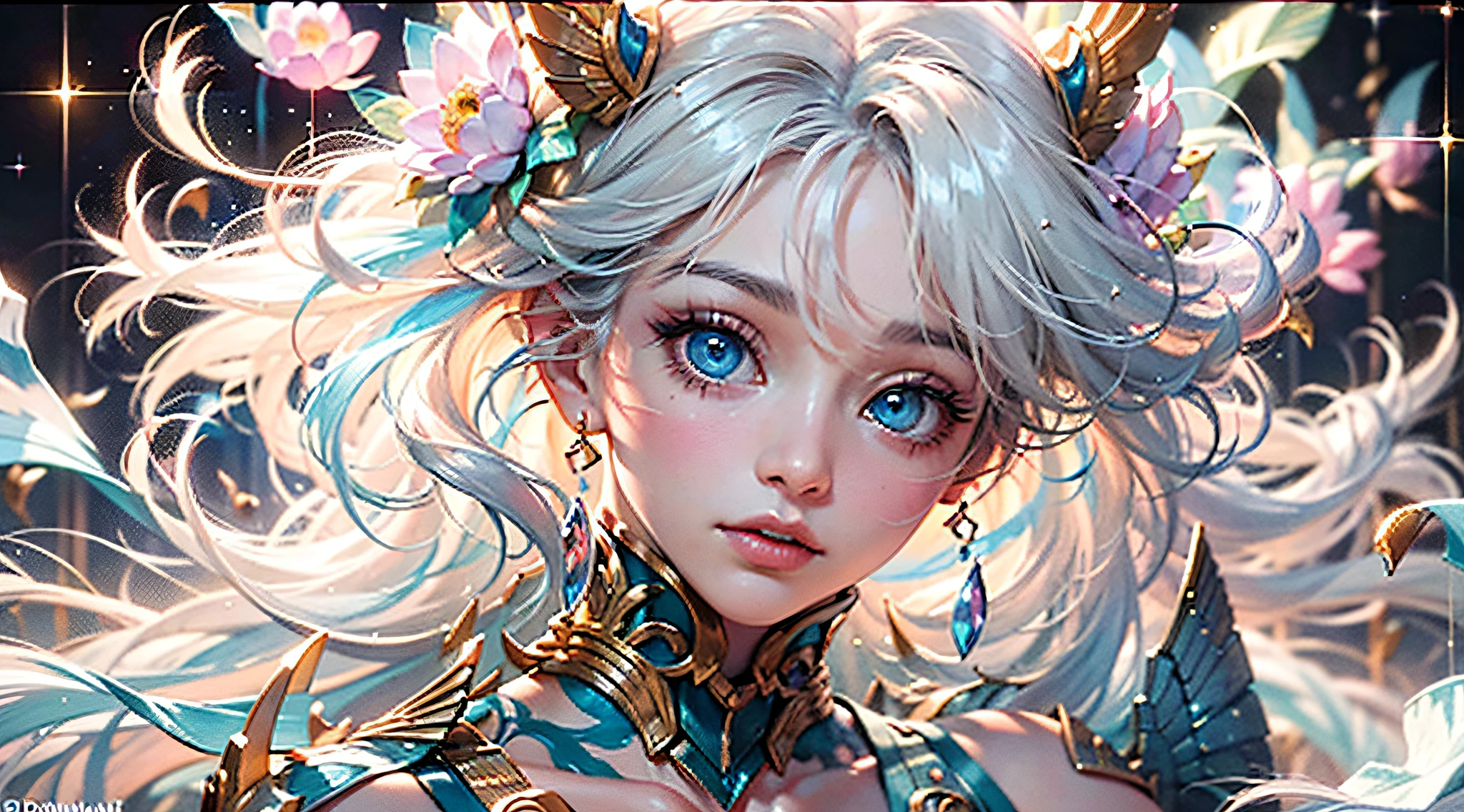 best quality, masterpiece, (realistic:1.2), 1 girl, detailed face, beautiful eyes, (masterpiece:1.2, best quality), (finely detailed beautiful eyes: 1.2), (extremely detailed CG unity 8k wallpaper, masterpiece, best quality, ultra-detailed, best shadow), (detailed background), (beautiful detailed face, beautiful detailed eyes), High contrast, (best illumination, an extremely delicate and beautiful),1girl,((colorful paint splashes on transparent background, Dulux,)), dynamic angle, beautiful detailed glow, full body, cowboy shot, white hair, purple eyes, best quality, masterpiece, (realistic:1.2), lotus flower, glowing, in the night sky, full of stars, very detail, ultra-high resolution, ultra-high quality,