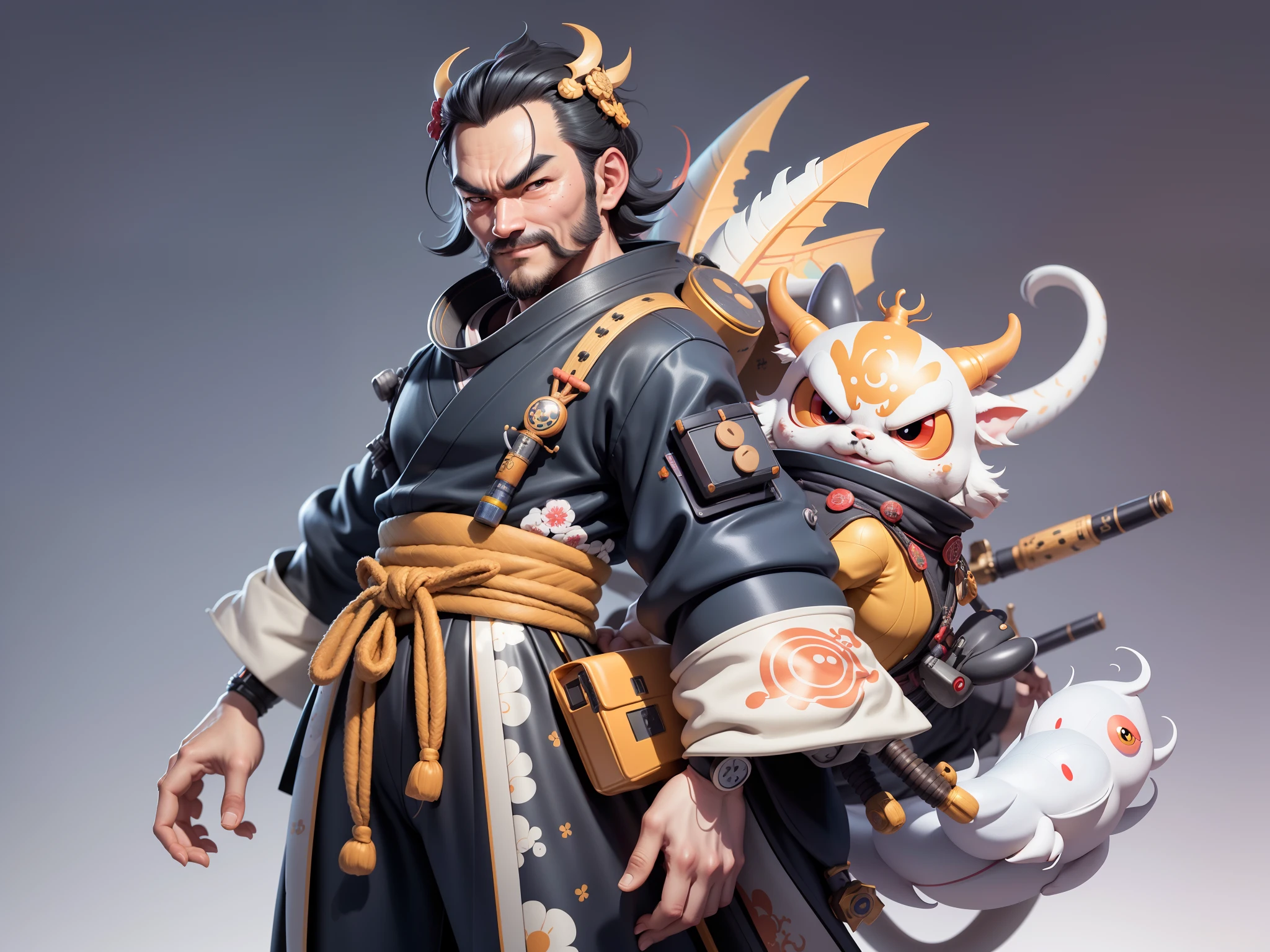 (Daisaku),(Need),(Super meticulous),(full bodyesbian:1.2),Japanese ukiyo-e girl，japanese geisha，Beautiful，Oriental dragon，Aeolian Thor，Raised sexy，爆乳，Oriental face，TV Anchor，Bust portrait illustration，Alone，In black suit，a blue tie，The face is slightly chubby，The face was clean，without a beard，Black super short hair，Black eyes，Smile confidently，3C computer sub-products，iPad， iphone，Digital painting，3D character design by Mark Clairen and Pixar and Hayao Miyazaki and Akira Toriyama，The illustration is a high-definition illustration in 4K resolution，With very detailed facial features and cartoon-style visuals。