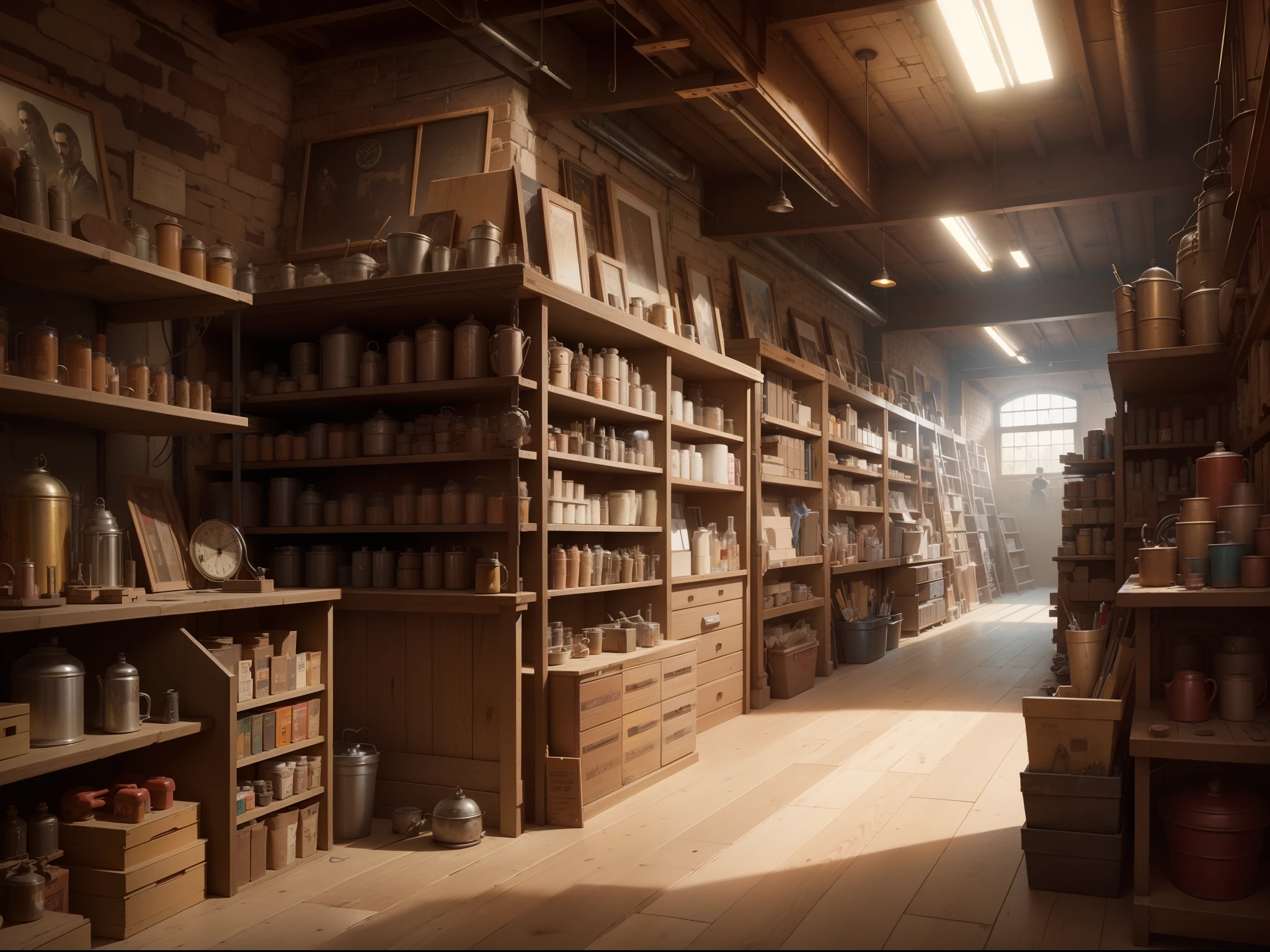 Loja de tintas steampunk, hardware and paint shop, engineer's store