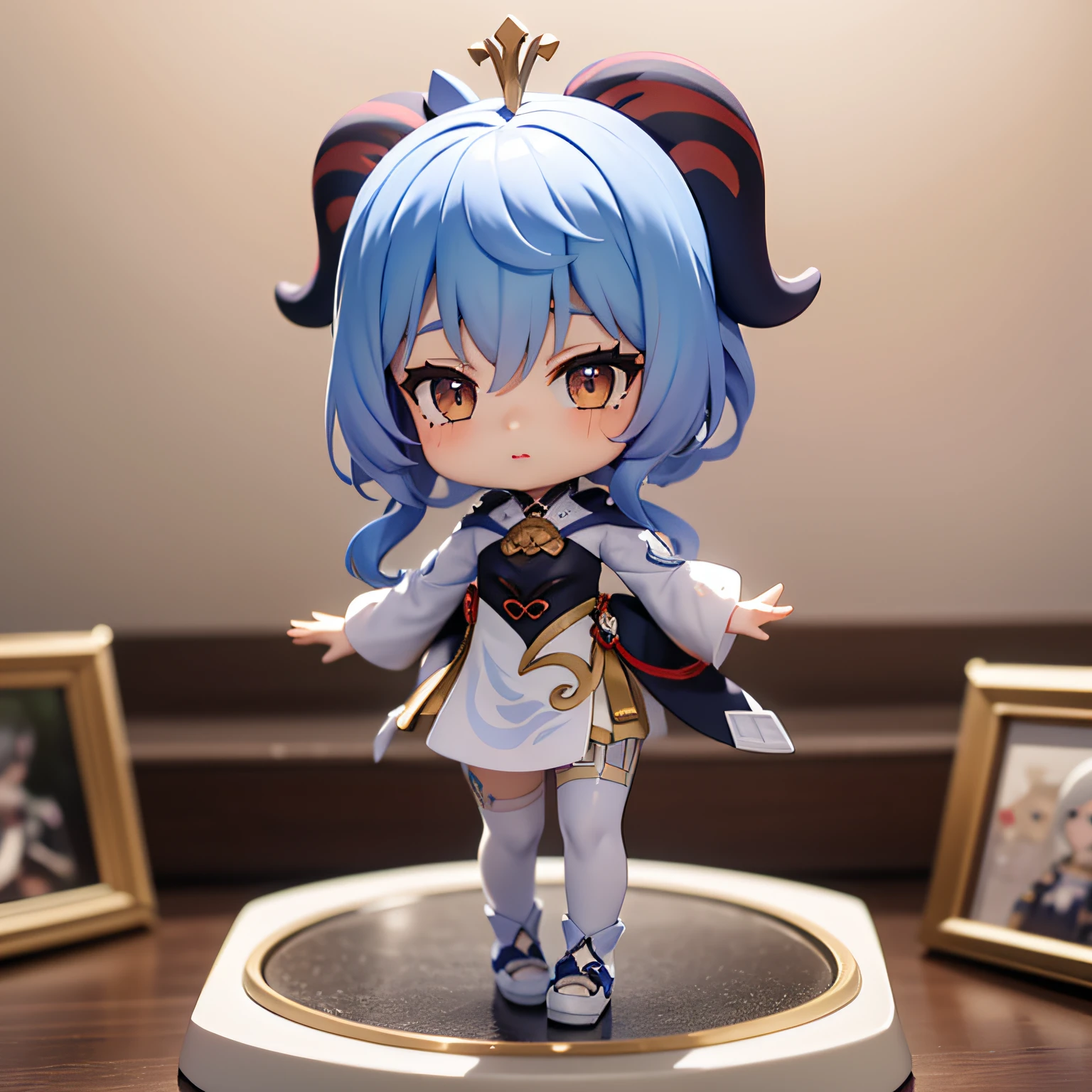 Ganyu /(genshin impact/)，Masterpiece 8k，vred，small loli，extreme hight detail,full body, cute face, cute pose