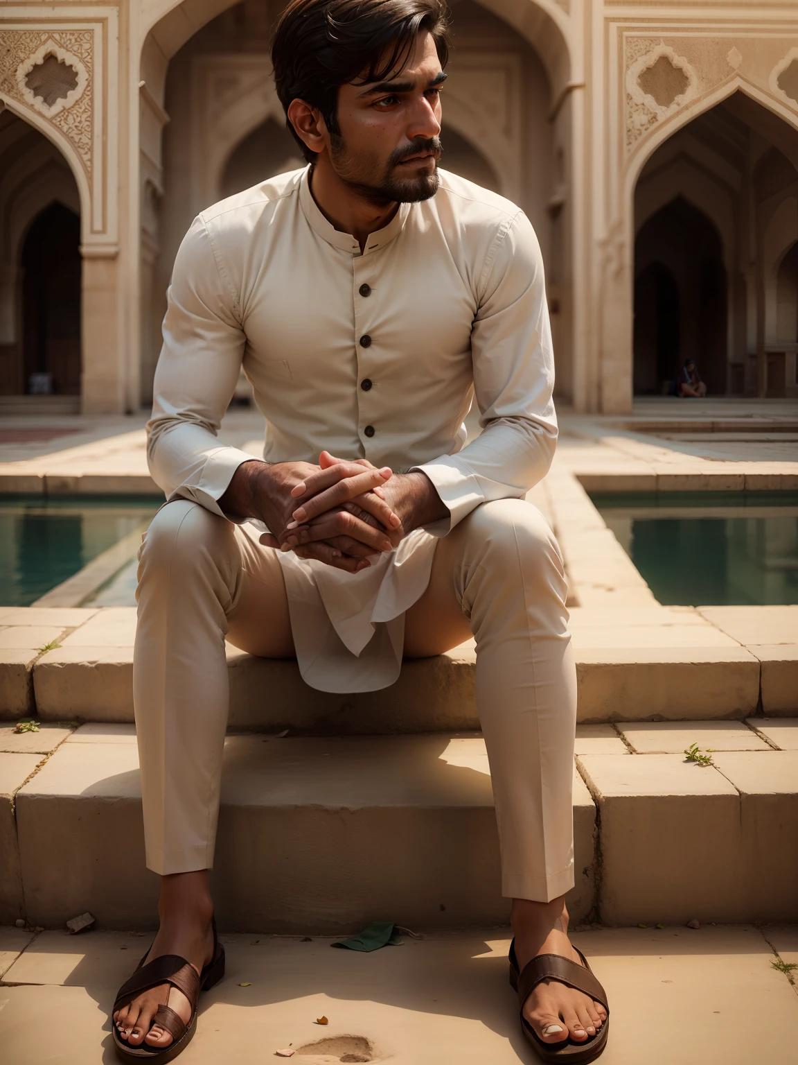 Sitting in Badshahi Mosque