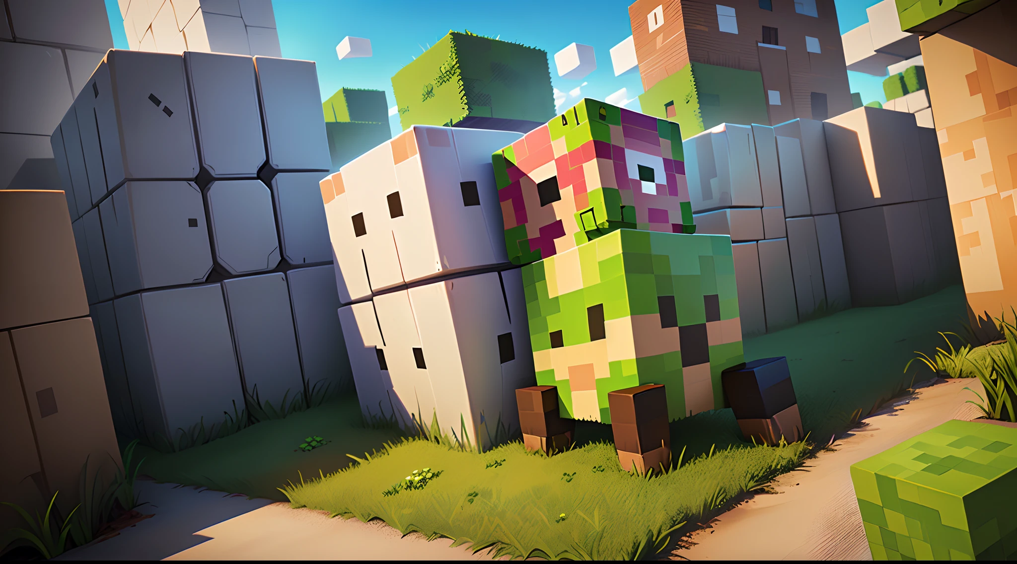 Minecraft Cube Man Creeper