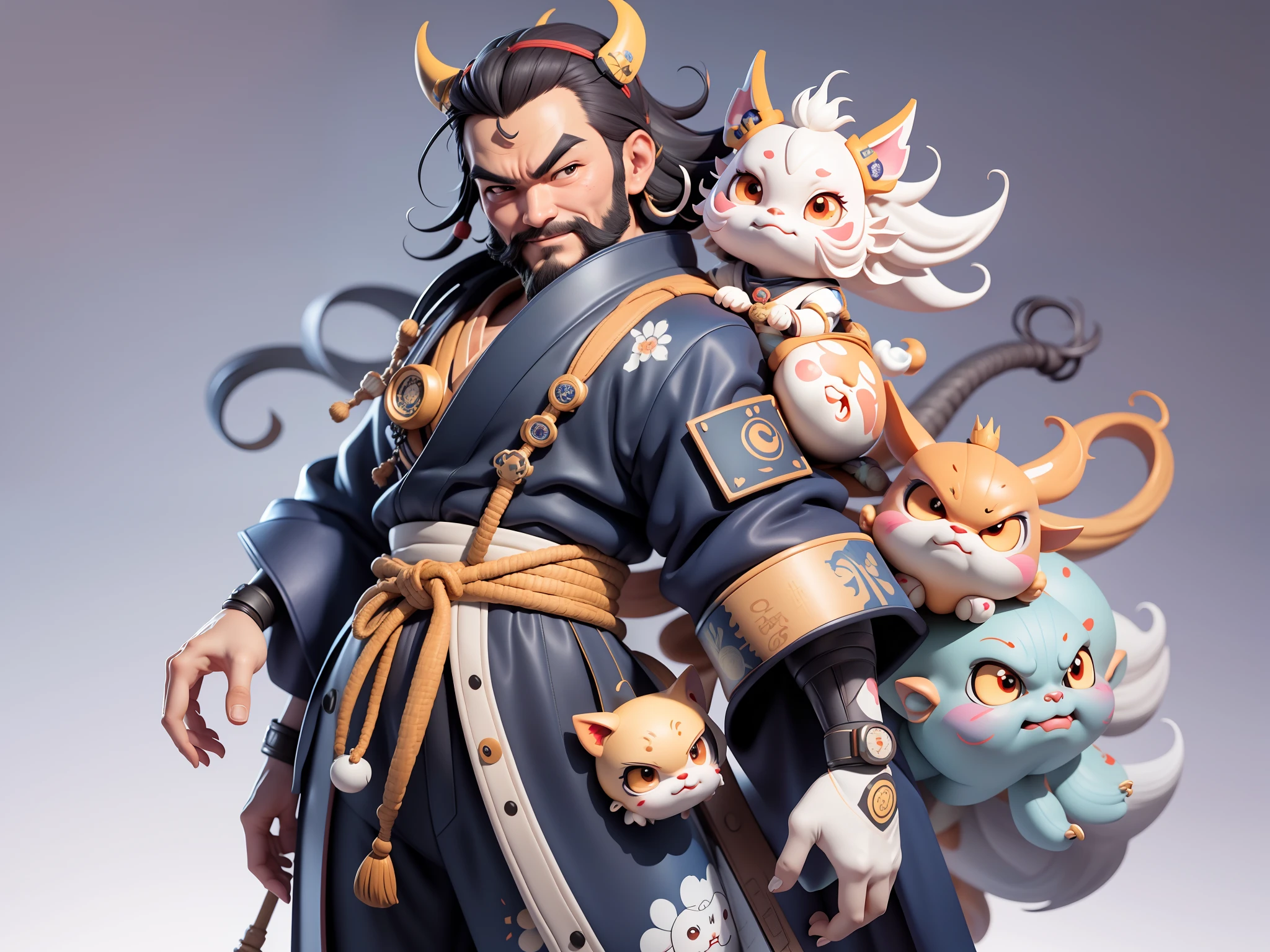 (Daisaku),(Need),(Super meticulous),(full bodyesbian:1.2),Japanese ukiyo-e girl,japanese geisha,Beautiful,Oriental dragon,Aeolian Thor,Raised sexy,爆乳,Oriental face,TV Anchor,Bust portrait illustration,Alone,In black suit,a blue tie,The face is slightly chubby,The face was clean,without a beard,Black super short hair,Black eyes,Smile confidently,3C computer sub-products,iPad, iphone,Digital painting,3D character design by Mark Clairen and Pixar and Hayao Miyazaki and Akira Toriyama,The illustration is a high-definition illustration in 4K resolution,With very detailed facial features and cartoon-style visuals。