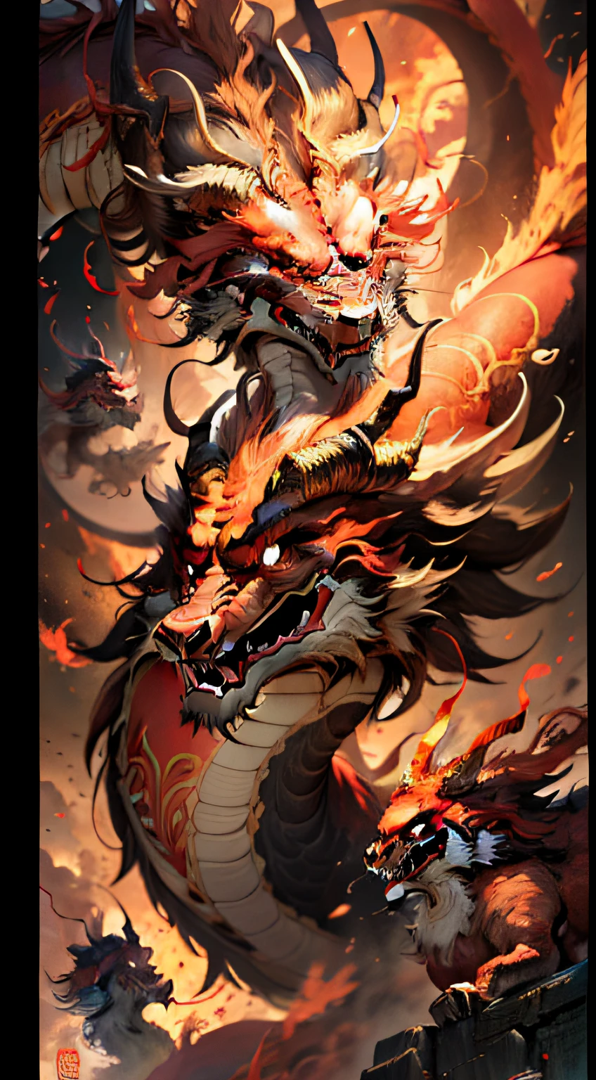 The image of Suzaku in Chinese mythology，Surrounded by flames