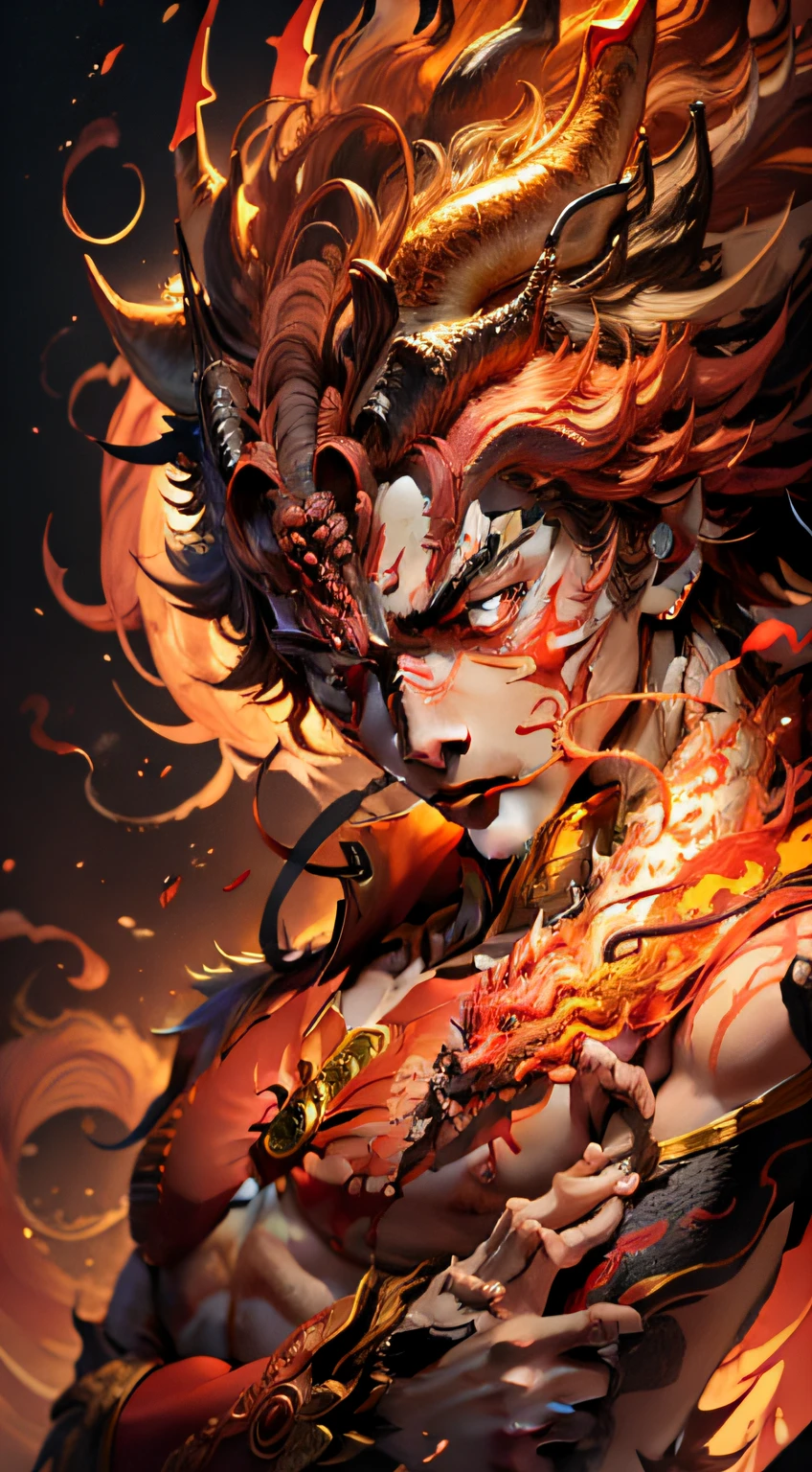 The image of Suzaku in Chinese mythology,Surrounded by flames