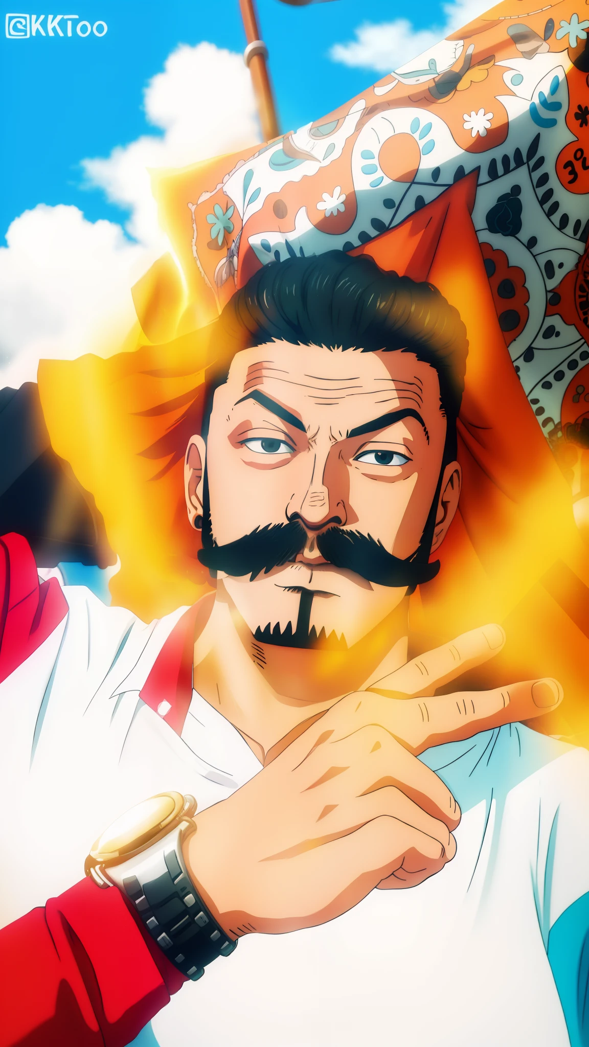 There's a man with a mustache and goatee and black shirt, Retrato fotografado em 8K, Foto selfie 8k, imagem de alta qualidade, Foto de perfil do headshot, GTA San Andreas estilo, Cara ruim