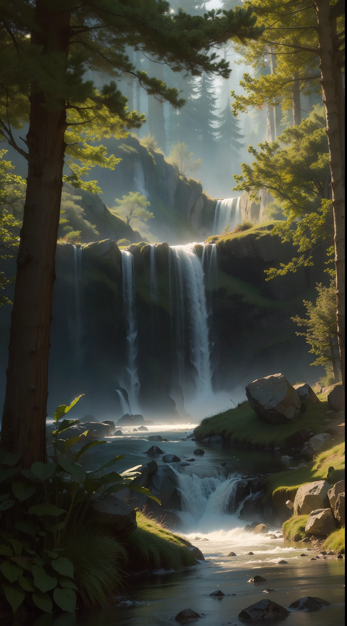 morning landscape, Charles Vess, 8k uhd, dslr, soft lighting, high quality