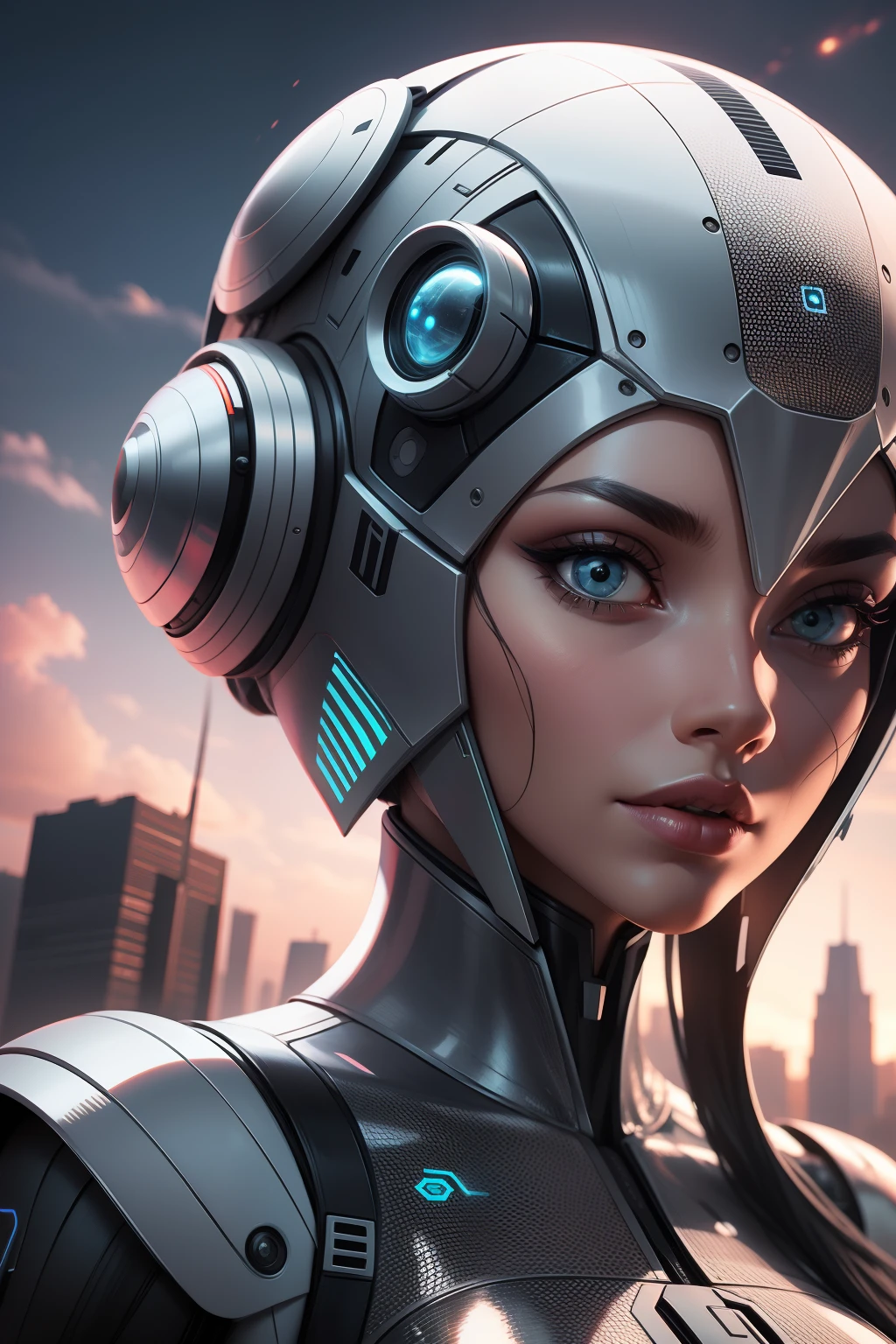 Evil artificial intelligence, destroy humanity, 8k, 4k, ultra realistic, ultra details, top quality, beautiful woman, holding human skull in her hand, --auto --s2