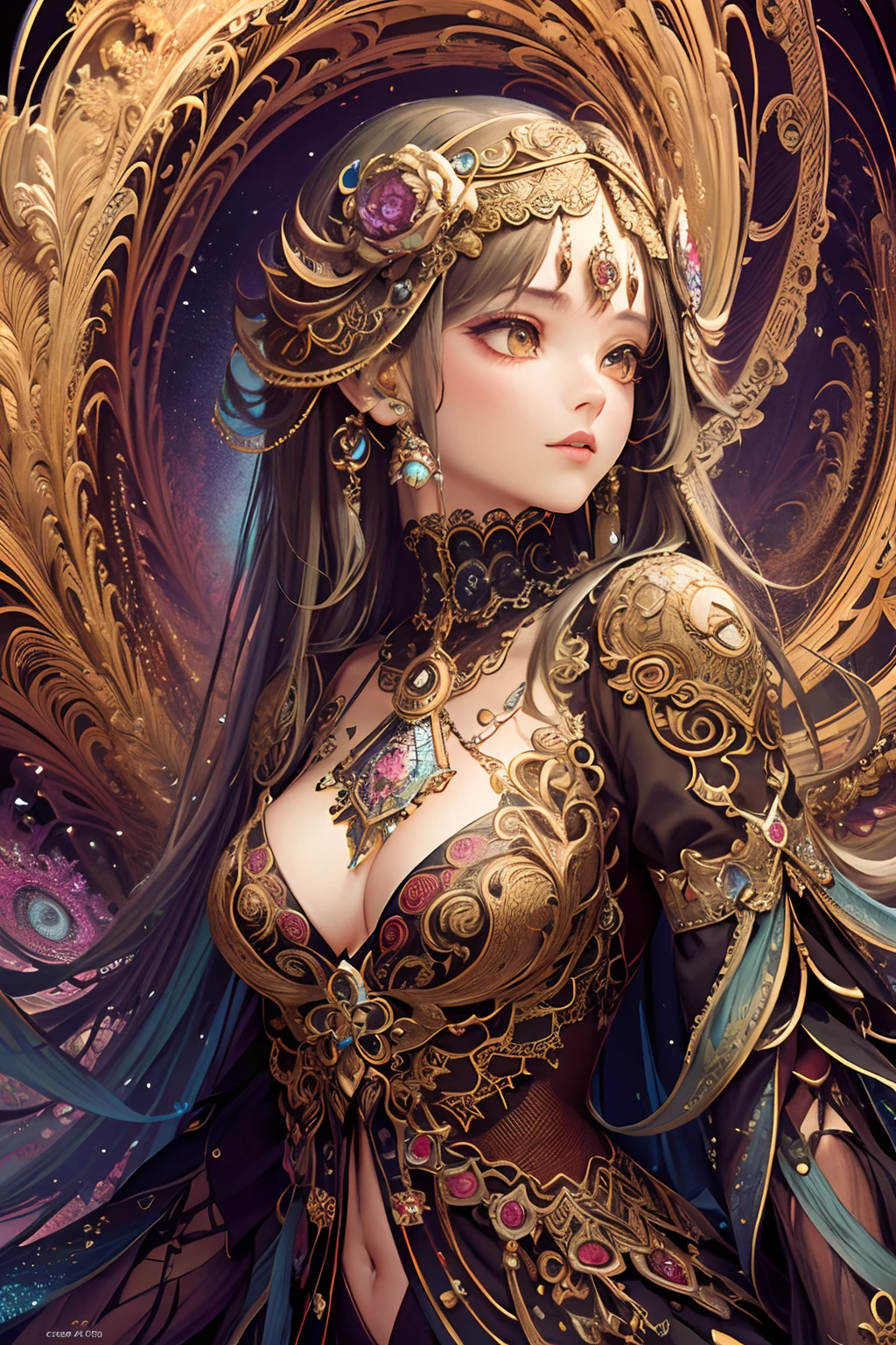 (masterpiece, top quality, best quality, official art, beautiful and aesthetic:1.2), (1girl), extreme detailed,(fractal art:1.3),colorful,highest detailed