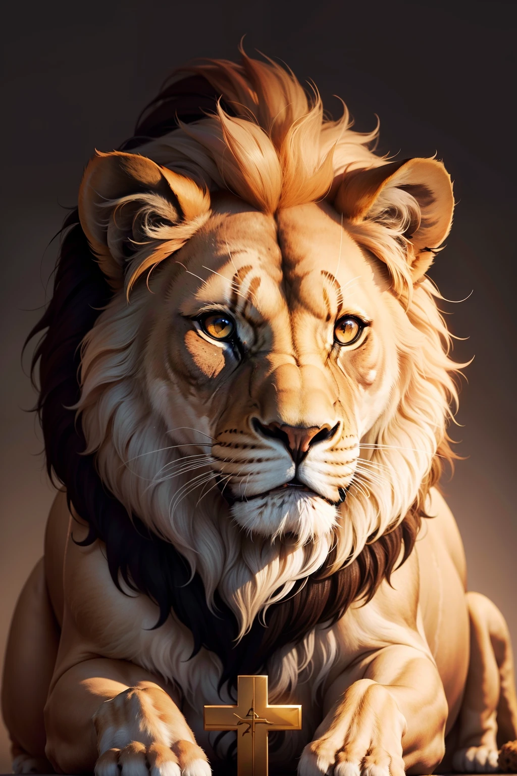 8k wallpaper, Minimalist lion, Christian Cross, casa isolada