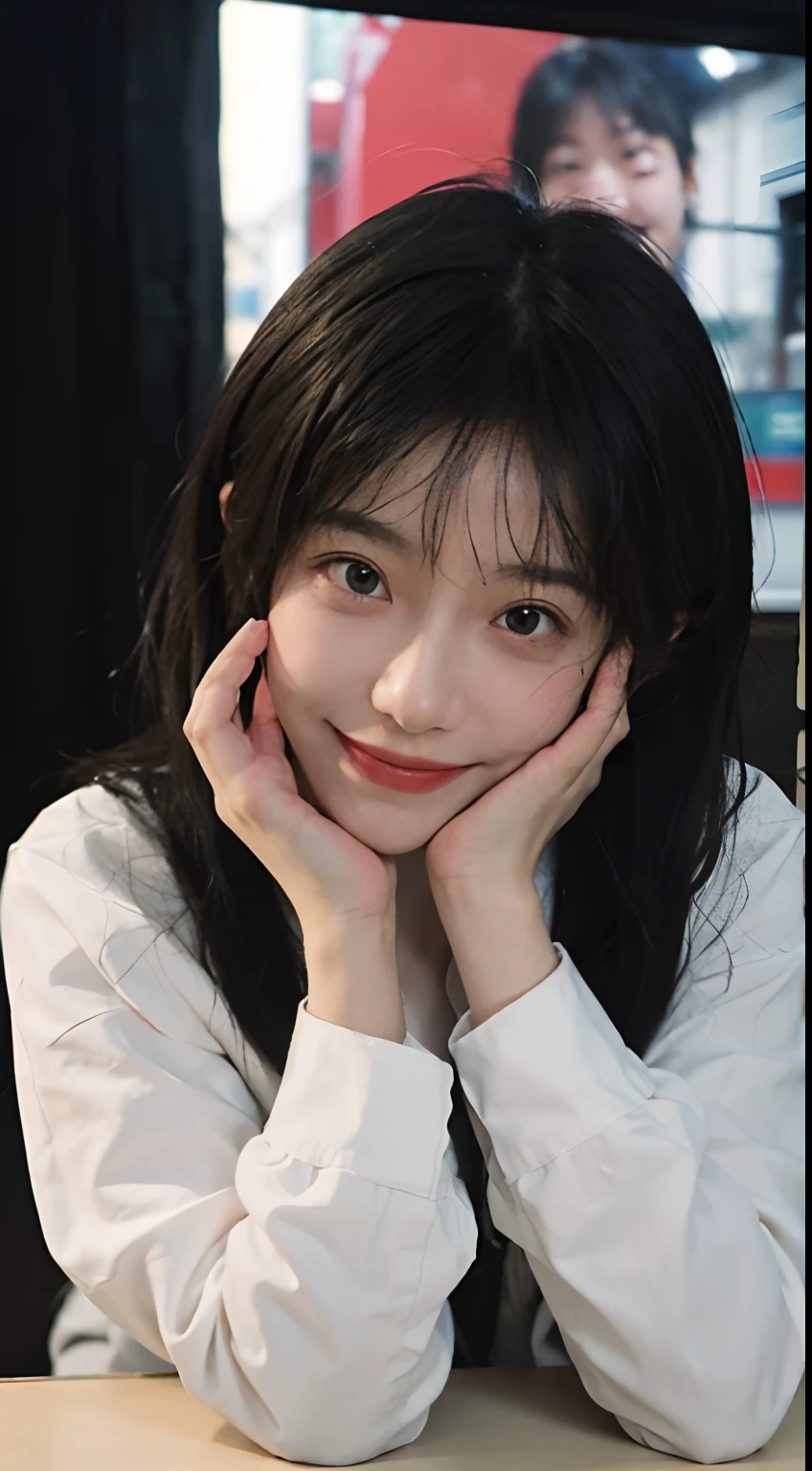 8K, Best Quality, Masterpiece, Ultra High Resolution, (Realism: 1.4), Original Photo, (Realistic Skin Texture: 1.3), 2 Girls, Beautiful Eyes and Face Details, Masterpiece, Best Quality, Close-up, Full Body, Looking at the Viewer, (Smile: 1.5)