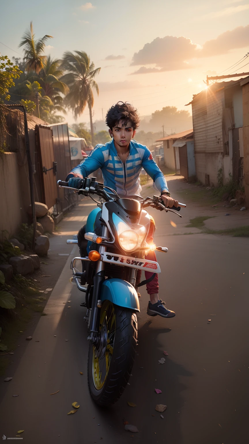Is bike me baitha hua boy ka image best aaye aur bike ka bhi image bahut hi mast aaye best tarike se editing kar do jisme boy bhi best lage aur bike bhi aur pant shirt bhi aur background bhi sab thik aaye.