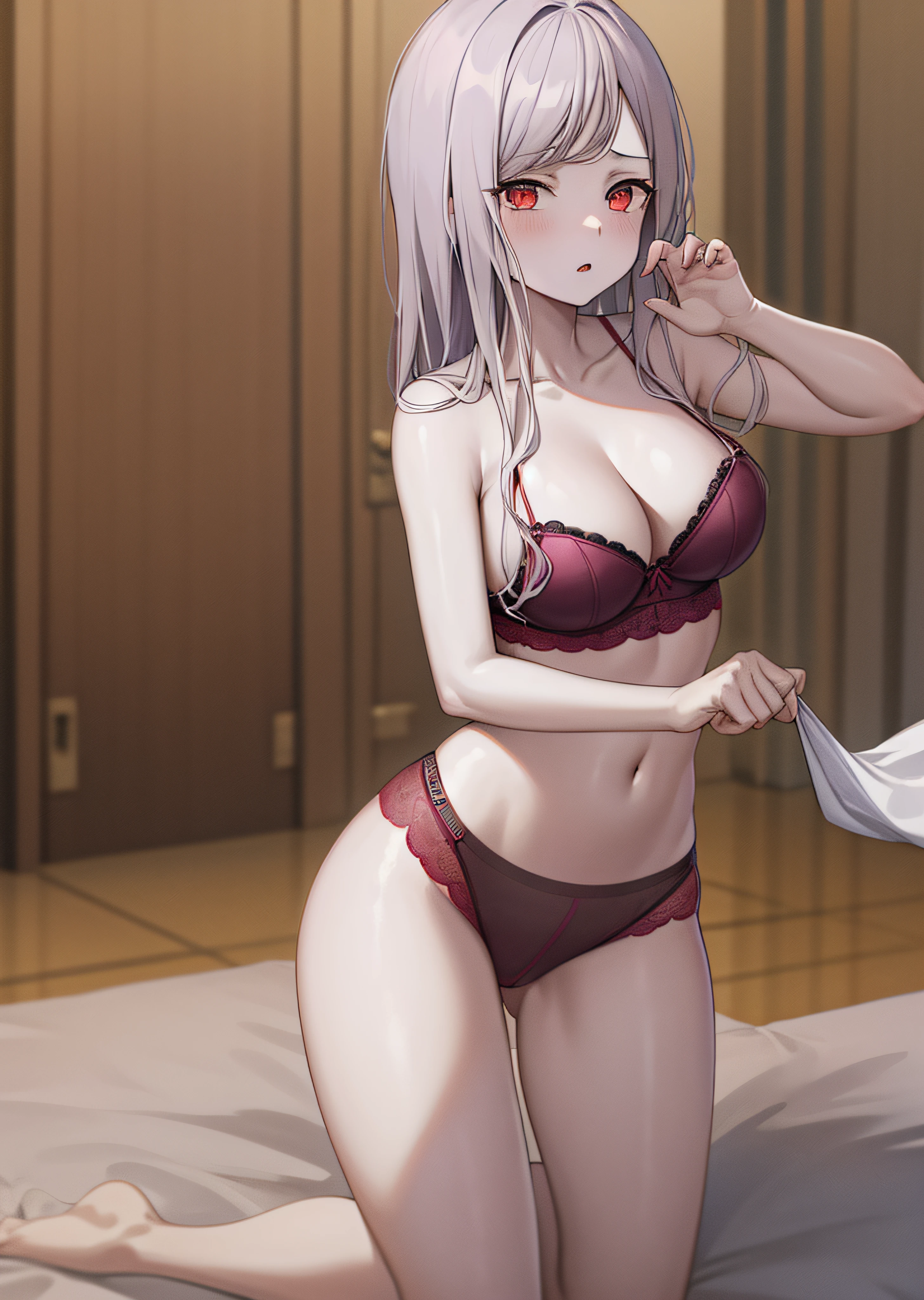 ShalltearV4, 1girl, de joelhos, lingerie detalhada, sexy , pale, molhada, various positions