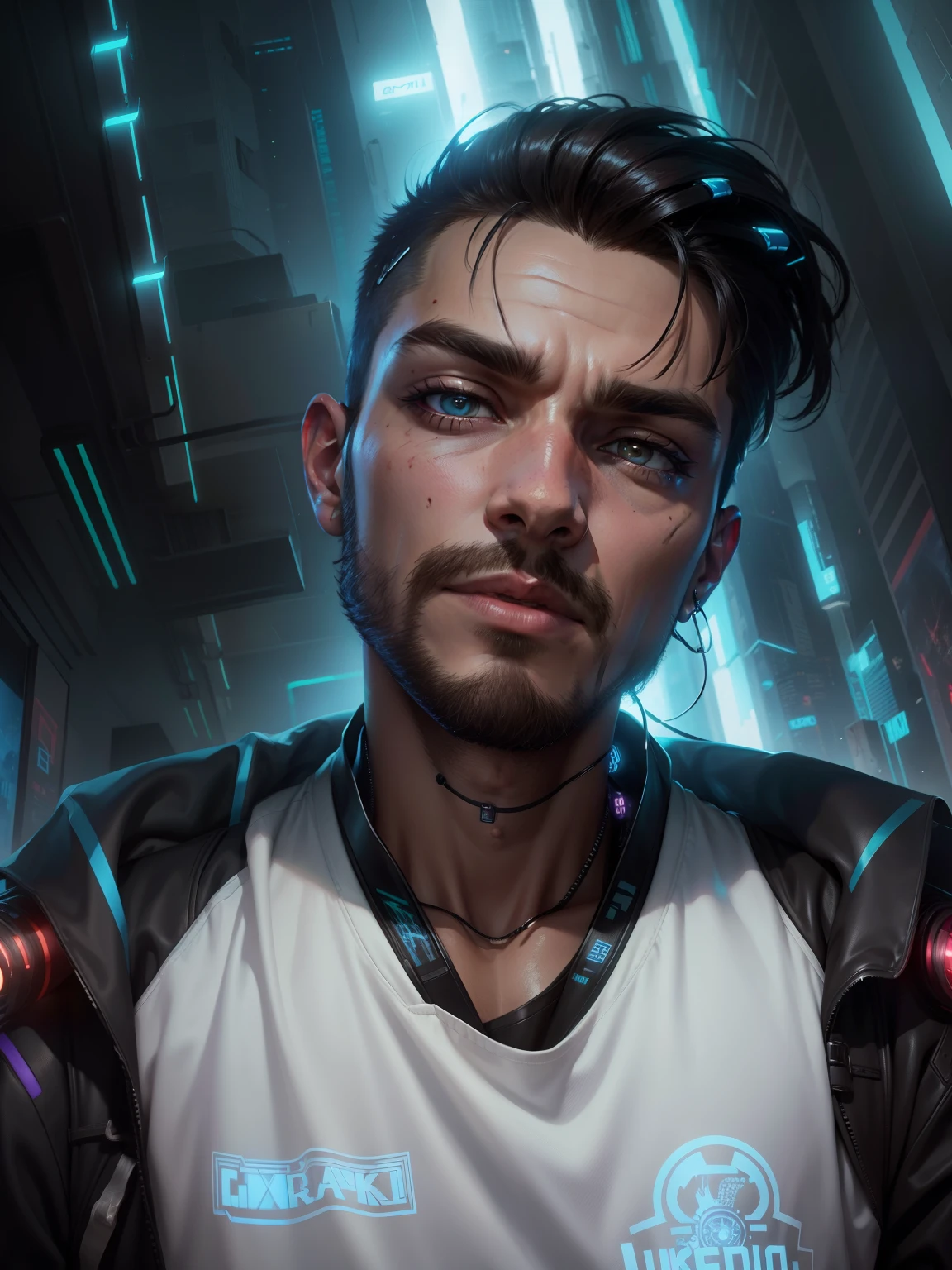 Change background, Cyberpunk Handsome boy,realistic face,8k,ultra