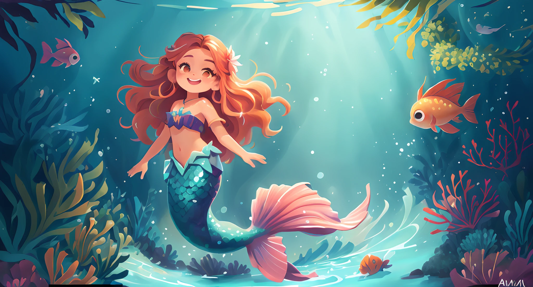 Sereia dos desenhos animados full body, mermaid com peixes vermelho, rosa, amarelo corais no fundo do oceano coloridos, Cabelos Longos,  sereia, com cauda de sereia, arte digital detalhada bonito, beautiful high-resolution detailed eyes, Belo estilo de arte, splash arte sereia, bela arte digital, Arte Wallpaper 4K, arte detalhada bonito, painting digital adorable, arte fofa, fanart detalhado, no mar, estilo aquarela, desenho em 2D Sereia dos desenhos animados full body, Random character sheet positions, mermaid com peixes vermelho, rosa, amarelo corais no fundo do oceano coloridos, Cabelos Longos, meninaa, com cauda de sereia, arte digital detalhada bonito, beautiful high-resolution detailed eyes, Belo estilo de arte, splash arte sereia, bela arte digital, Arte Wallpaper 4K, arte detalhada bonito, painting digital adorable, arte fofa, fanart detalhado, no mar, estilo aquarela, 2D drawing direction: Veronica Ruiz de Velasco, by Almeida Júnior, inspirado em Claire Hummel, Directed by: Emma Rios, menina bonitidente, Directed by: Márta Lacza, desenho infantil