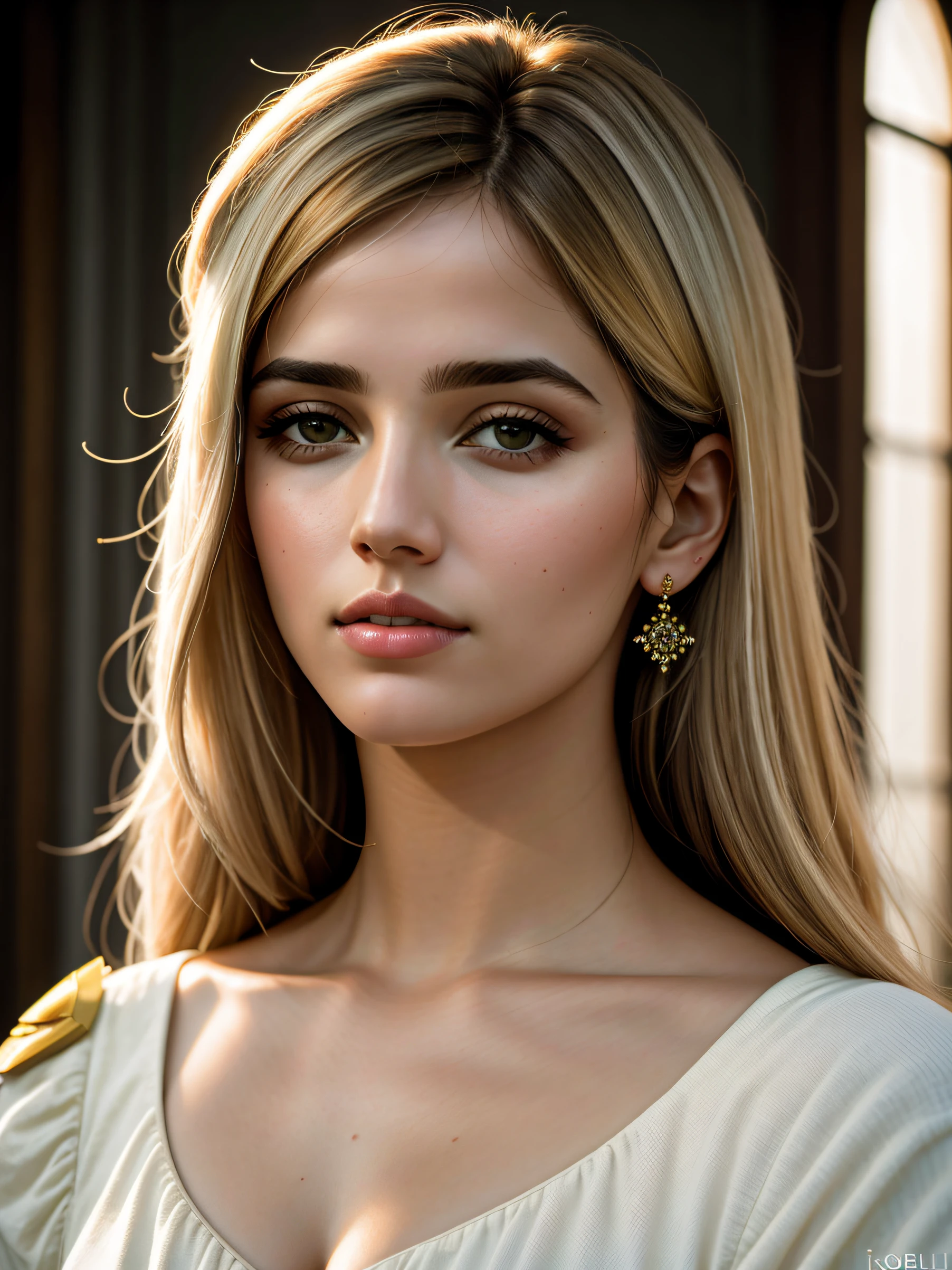 mulher com cabelos longos, foto retrato suave 8 k, beautiful portrait lighting, medium portrait soft light, cinematic portrait, foto de uma mulher bonita, beautiful fine face features, , retrato de beleza detalhado, rosto bonito fotorrealista, retrato de alta qualidade, rosto perfeitamente iluminado, lindo retrato do rosto, mulher jovem bonita, (inspirada em Isabelle Connolly:1.4), de corpo inteiro