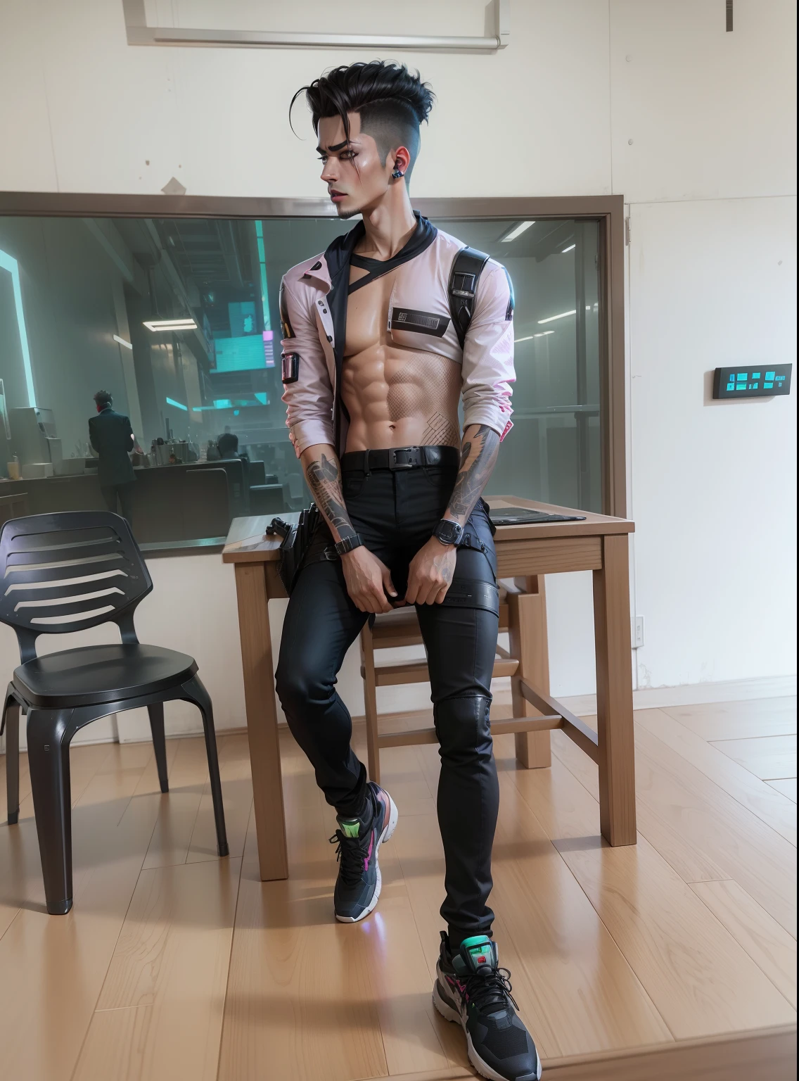 Change background cyberpunk handsome boy, realistic face, 8k, ultra realistic,