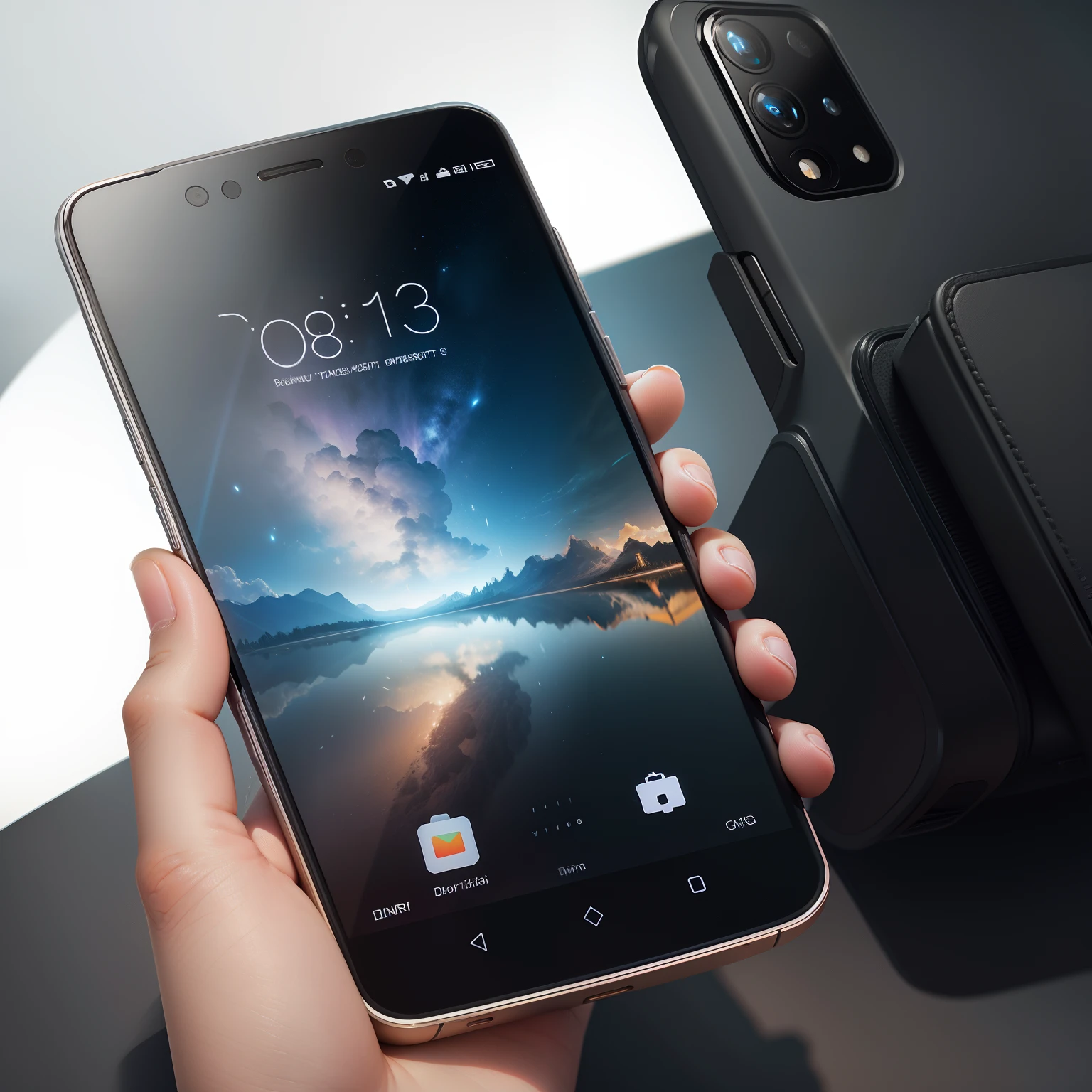 Criar imagem com telefone xiaomi mi13 com um fundo futurista