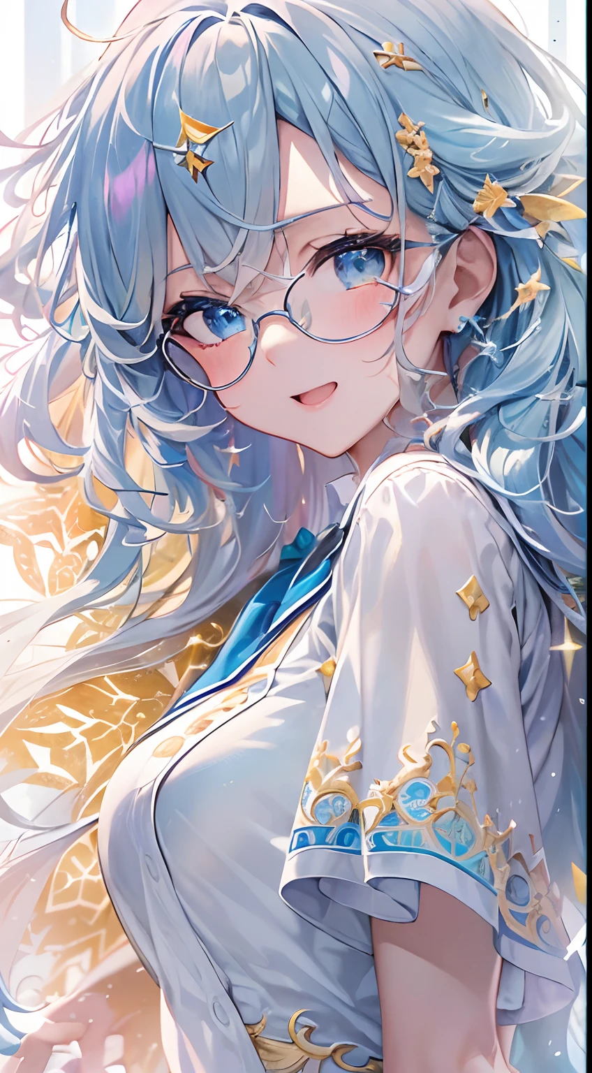 (((masterpiece、top-quality、top-quality、watercolor paiting)))(Curly)、Official art、Beautifully Aesthetic:1.2)、(4girl:1.5)、(Fractal Art:1.3)、The upper part of the body、colourfull、((Ultra-detailed retina:1.5))、embarrassed from、(Midriff)、((Super Detail Eyes:1.5))、(rainbow-colored hair、colourful hair、Half blue and half light blue hair:1.5)、((the Extremely Detailed CG Unity 8K Wallpapers、masterpiece、top-quality))、((ultra-detailliert:1.2))、(The best lighting、Best Shadows、extremely delicate and beautiful)、(the Extremely Detailed CG Unity 8K Wallpapers、masterpiece、best qualtiy、ultra-detailliert)、(The best lighting、Best Shadows、extremely delicate and beautiful)、(the perfect body:1.5)、((High School Uniforms:1.5)),{{{{Dazzling brilliance}}}}、Rainbow Bridge、(masutepiece:1.2), Best Quality, (Illustration:1.2), (Ultra-detailed), hyperdetails, (delicate detailed), (Intricate details), (Cinematic Light, best quality backlight), solo women, Perfect body, (4girl), (Best Illumination, extremely delicate and beautiful), Cinematic Light、【emblem:Irridescent color 】、【emblem】、【emblem】、with white angel wings proportional to the body,,,,,,,,,,,,,,,blue-sky、Sunnyday、eye glass