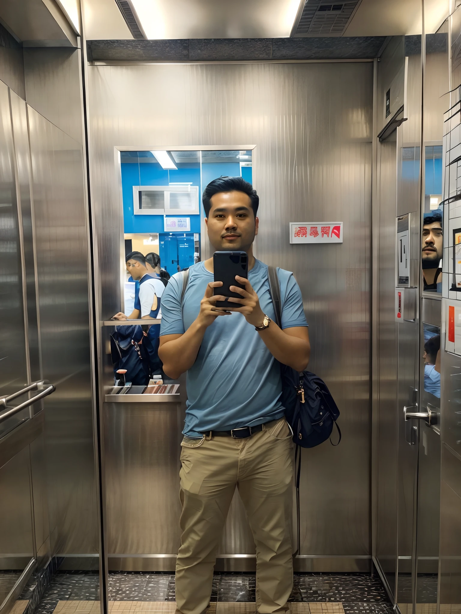 There was a man in the elevator who took a picture of himself, in an elevator, 8k selfie photograph, in hong kong, photograph taken in 2 0 2 0, selfie of a man, self-shot!!!!! of a man, standing in front of a mirror, profile picture 1024px, Profile picture, profile photo, Mirror selfie