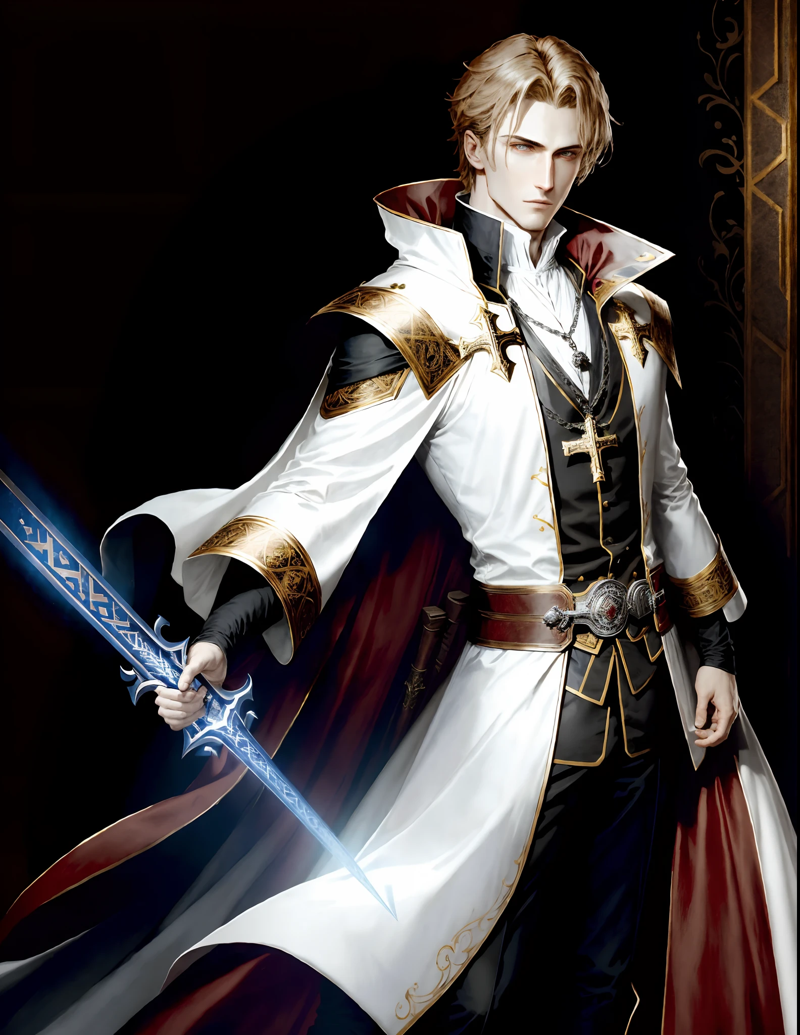 Henry Gerard is Edward's friend in Castlevania, and he is also a vampire hunter much like Edward under the organization "Saber Cross." Henry was appointed as a priest and possesses exceptional intelligence. He is skilled in harnessing light-related magical powers. A proficient companion to Edward, Henry effortlessly solves complex problems. He dons a white outfit with a priestly cloak and wields a rosary, using it to recite powerful incantations.