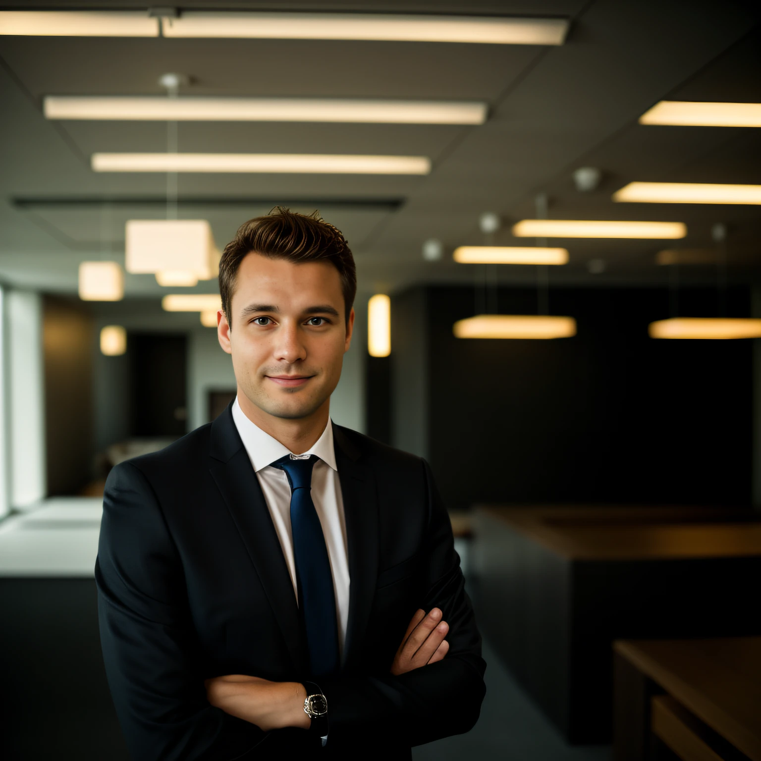 There's a man in a suit and tie standing in a room, photographie commerciale, corporate portait, PDG, Ronen Bekerman, Portrait corporatif, couple Jesper Knudsen, sur fond sombre, Well-lit professional photo, par Dietmar Damerau, par Jonas De Ro, couple Jens Søndergaard, Sascha Schneider
