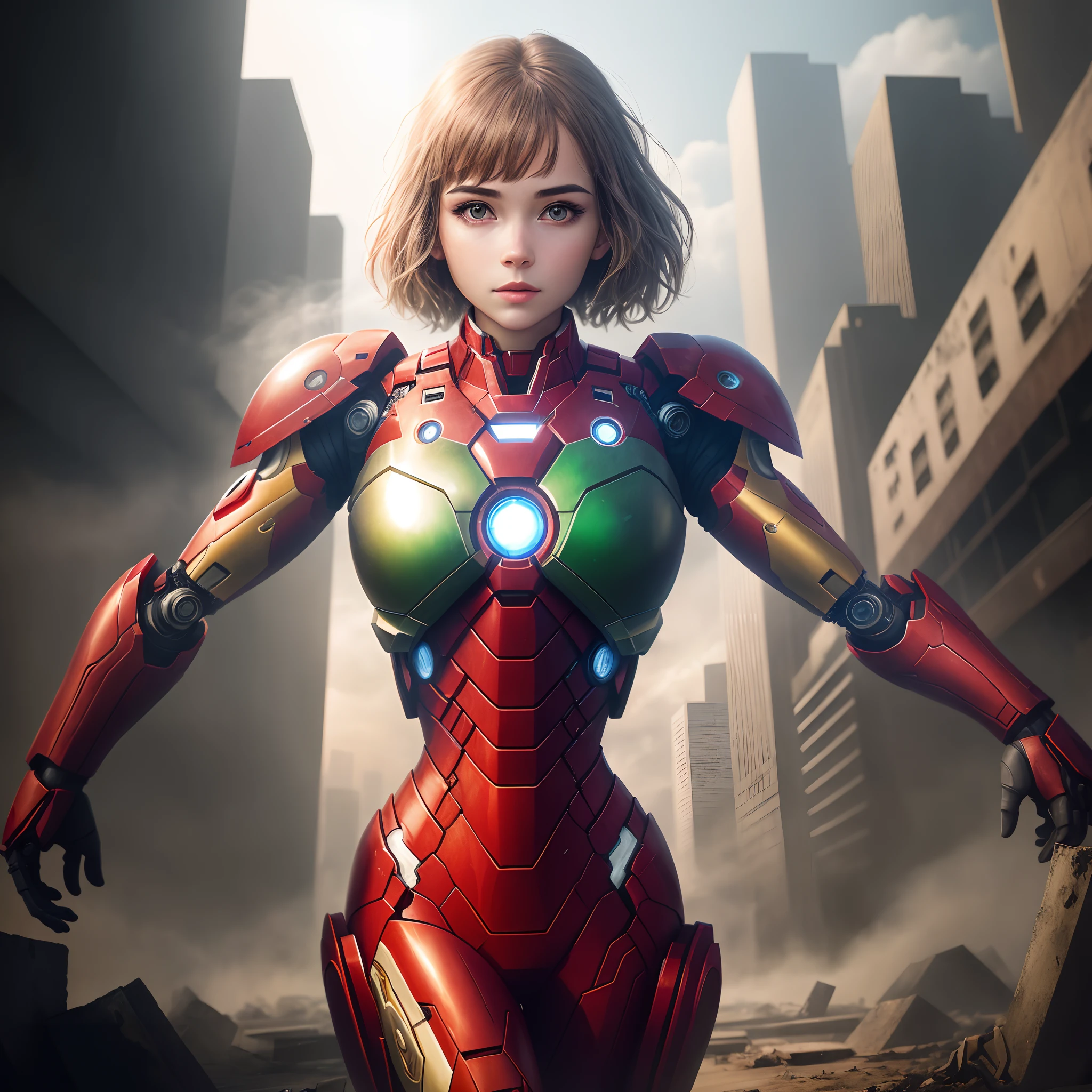 (1girl:1.3), solo,__body-parts__, official art, unity 8k wallpaper, ultra detailed, beautiful and aesthetic, beautiful, masterpiece, best quality, RAW, masterpiece, super fine photo,, best quality, super high Resolution, photorealistic, sunlight, full body portrait, stunningly beautiful,, dynamic pose, delicate face, vibrant eyes, (side view), she is wearing a futuristic Iron Man mech, red and gold, Highly detailed abandoned warehouse background, detailed face, detailed complex busy background, messy, gorgeous, milky, high detailed skin, realistic skin details, visible pores, sharp focus, volumetric fog, 8k uhd, dslr camera, High quality, film grain, fair skin, photorealism, lomography, sprawling metropolis in a futuristic dystopia, view from below, translucent