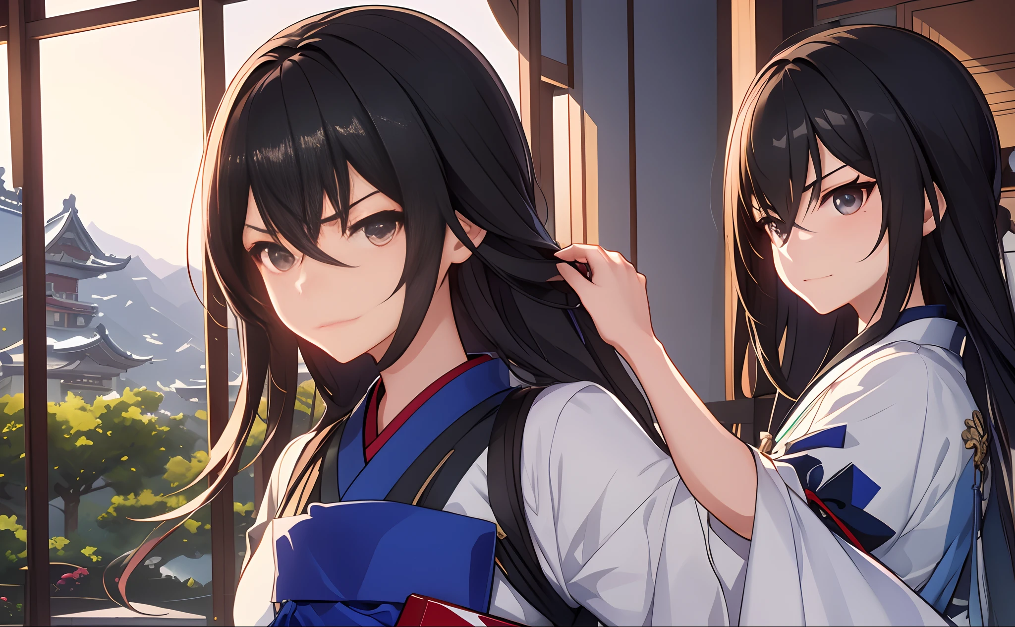 Masterpiece, Professional lighting, photon maping, Radio City, Physically-based rendering,1 girl with black hair, full bodyesbian,The expression is angry, A high resolution,(Hanfu, Ming style),Carrying luggage,He left the sect with an indignant expression